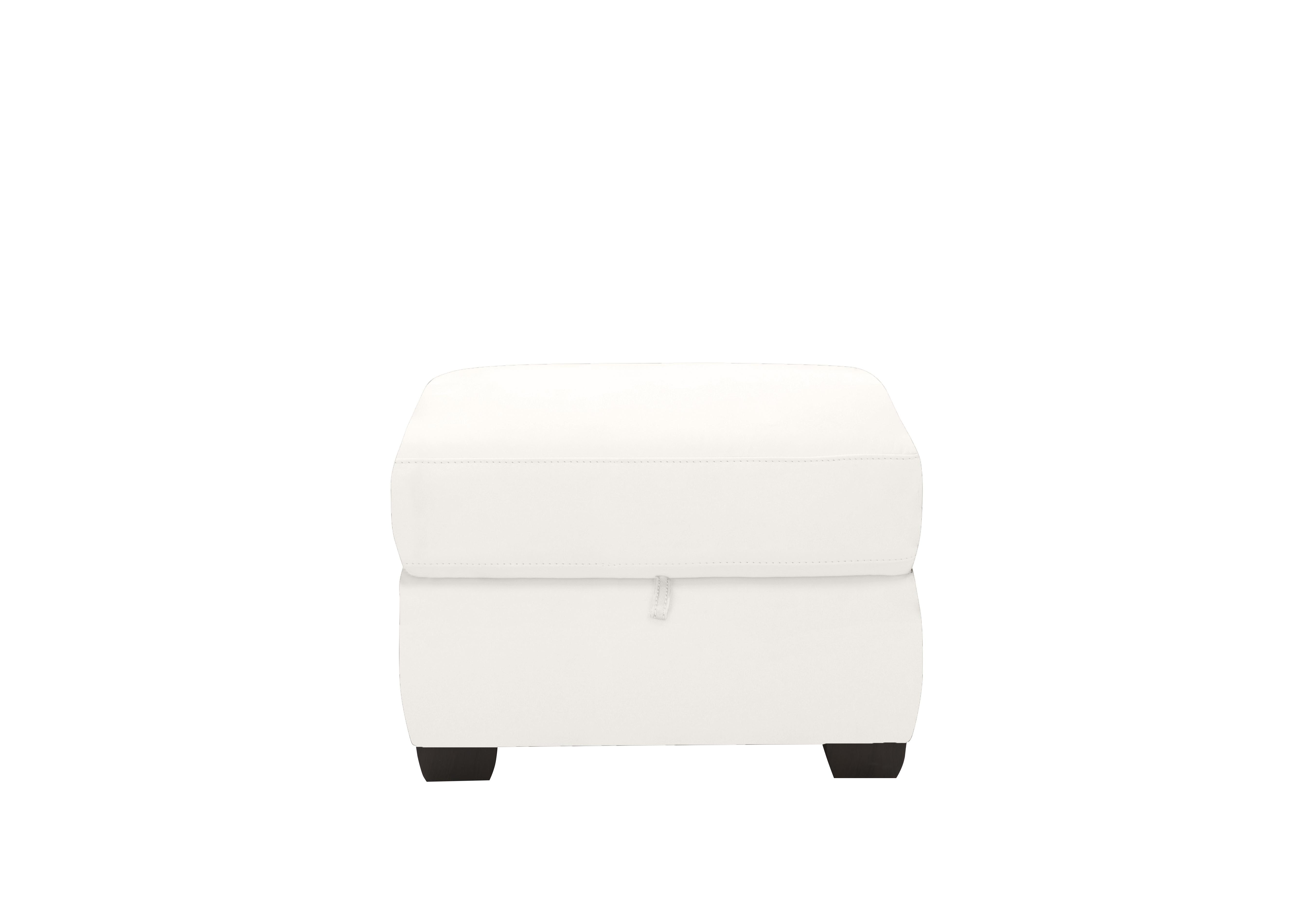 Optimus Leather Storage Footstool in Bv-744d Star White on Furniture Village