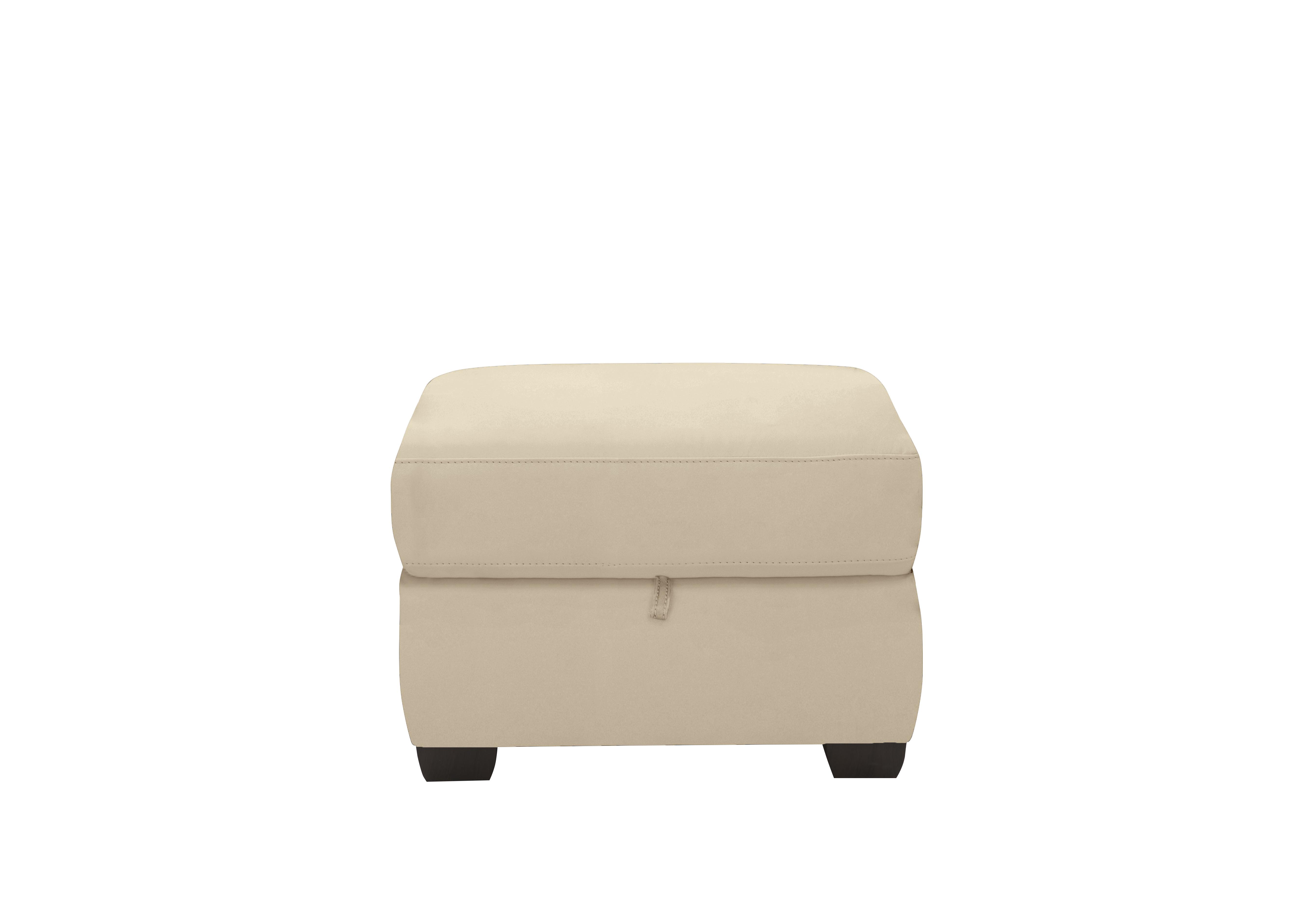 Optimus Leather Storage Footstool in Bv-862c Bisque on Furniture Village