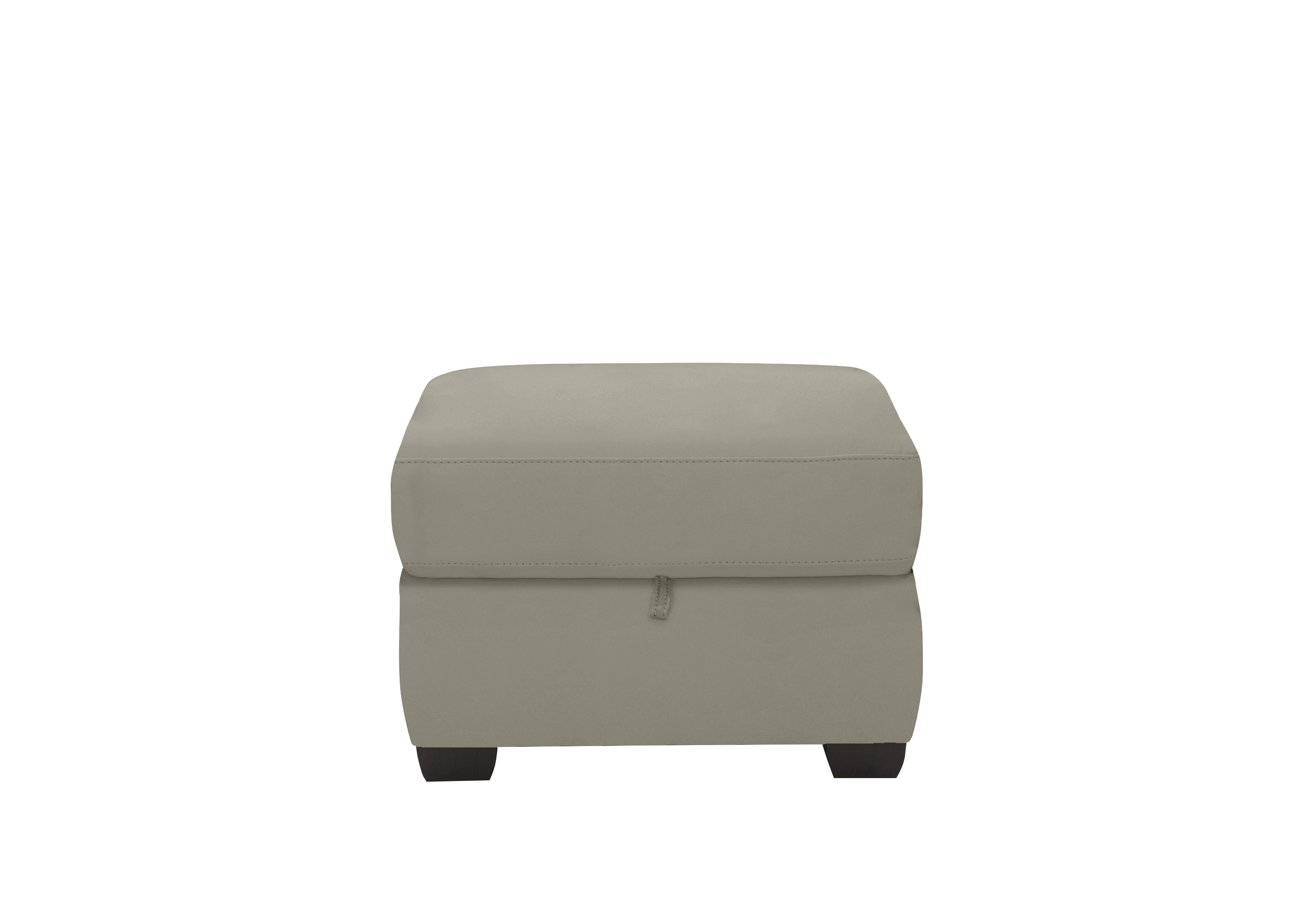 Optimus Leather Storage Footstool in Bv-946b Silver Grey on Furniture Village