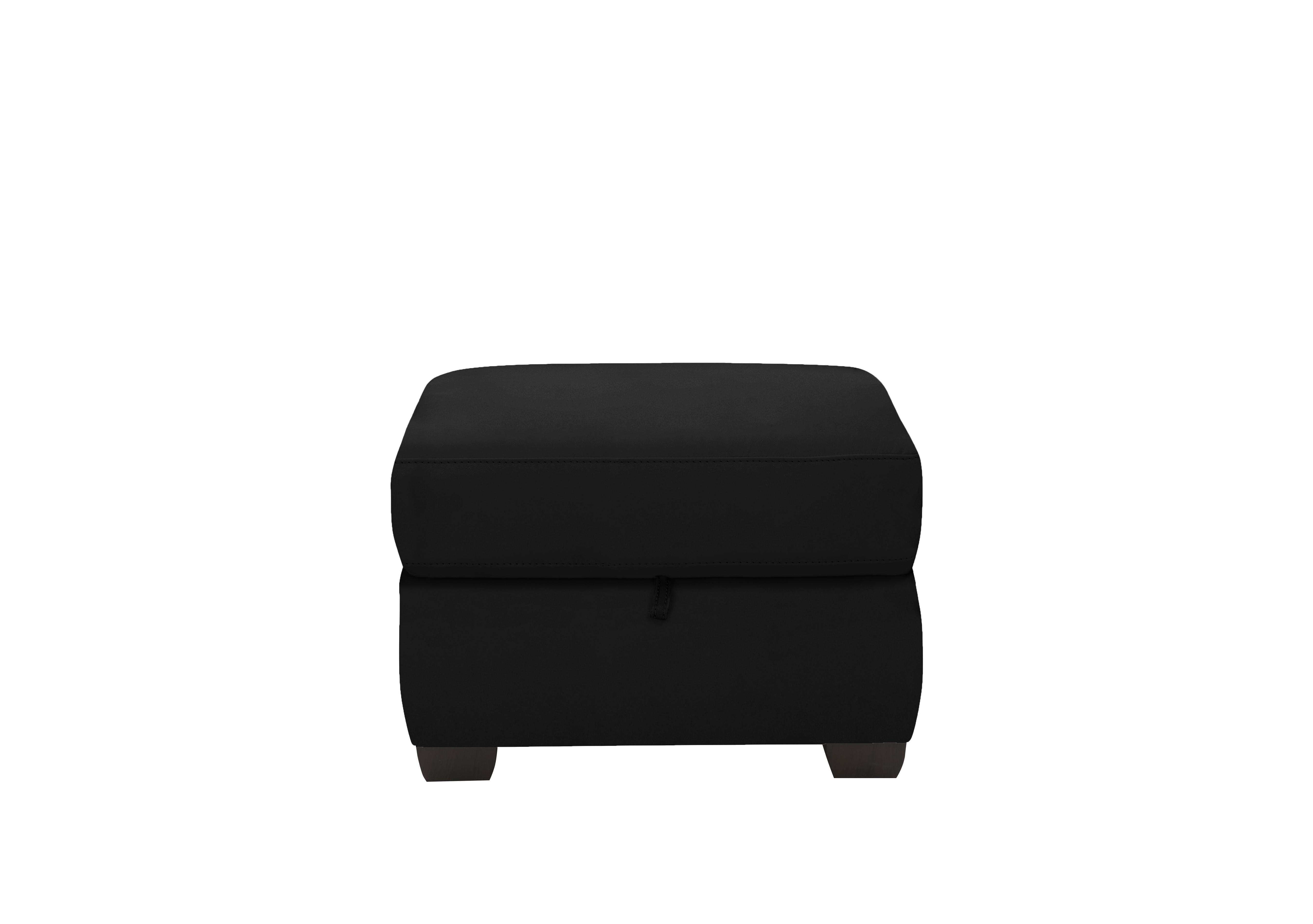 Optimus Leather Storage Footstool in Hw-887c Black on Furniture Village