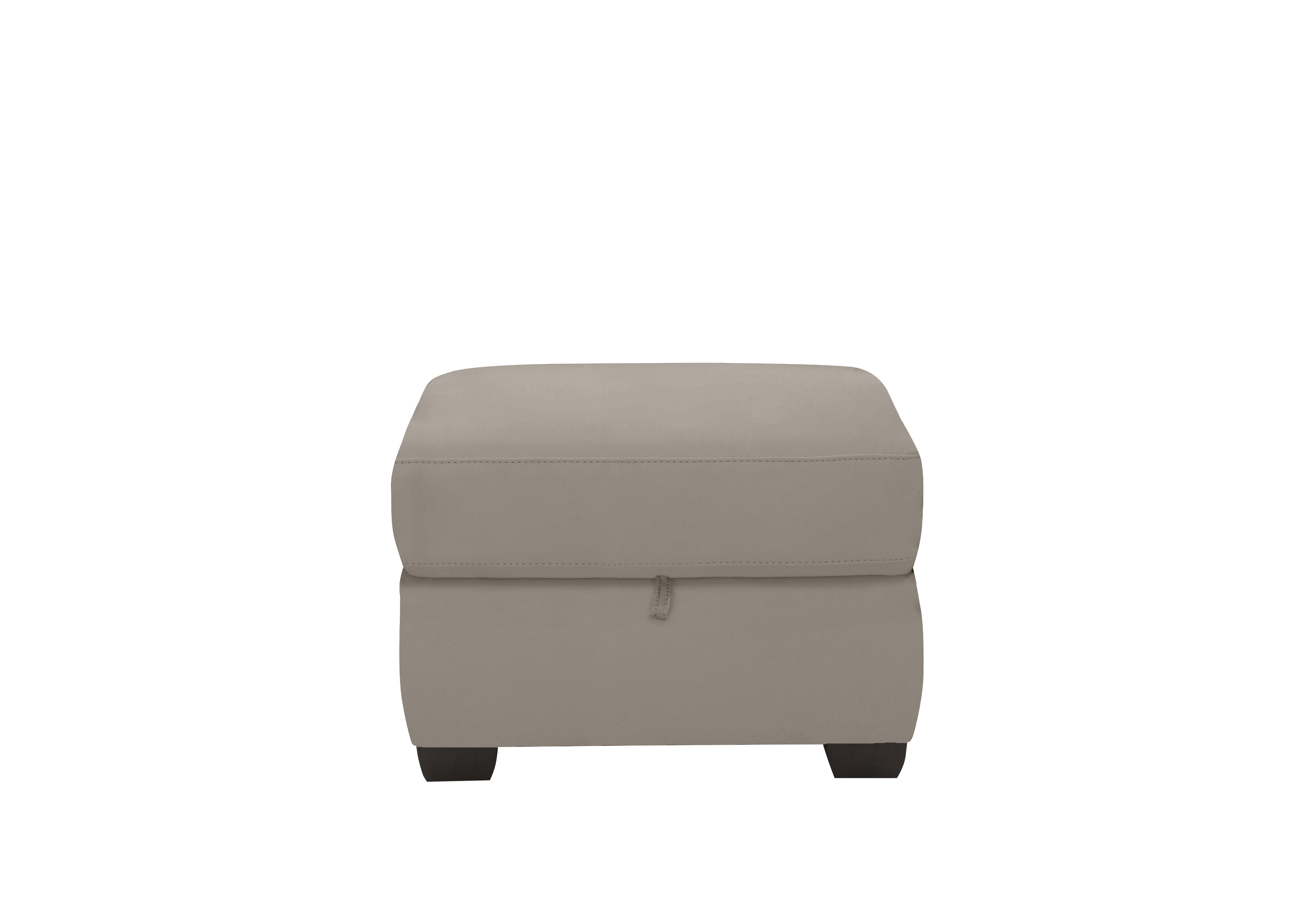 Optimus Leather Storage Footstool in Hw-946b Feather Gray on Furniture Village