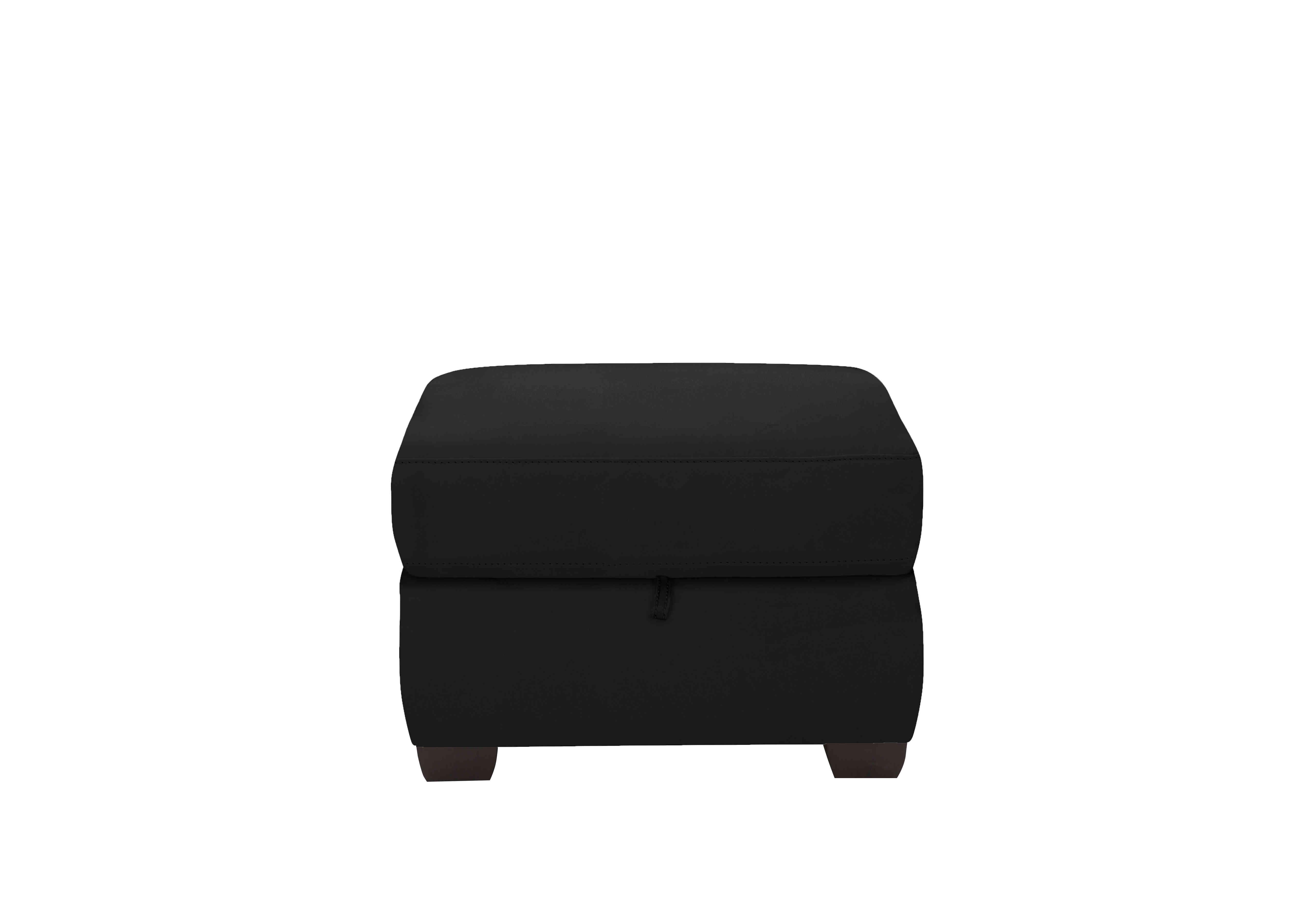 Optimus Leather Storage Footstool in Nc-023c Black on Furniture Village