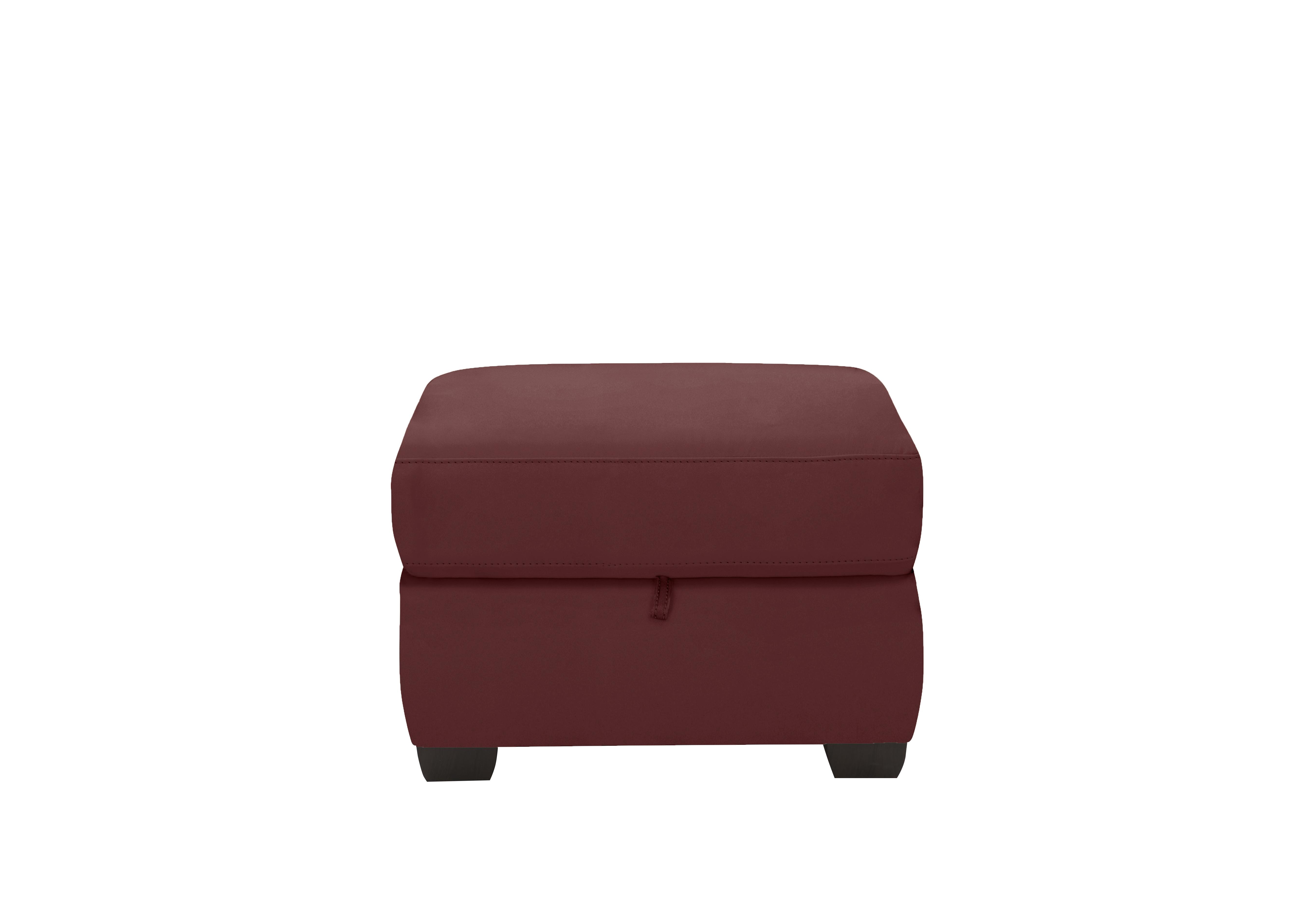 Optimus Leather Storage Footstool in Nc-035c Deep Red on Furniture Village