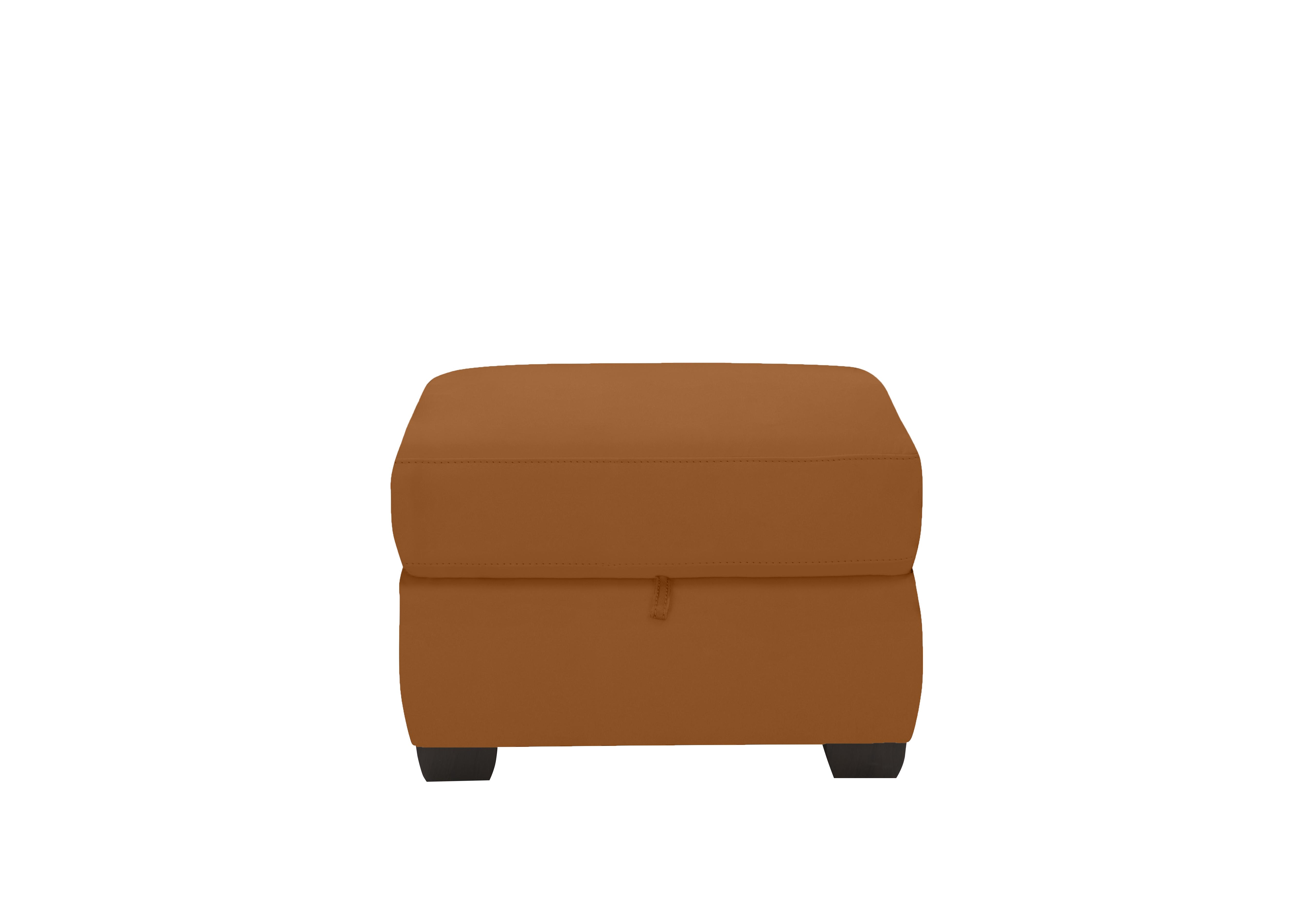 Optimus Leather Storage Footstool in Nc-334e Pecan Brown on Furniture Village