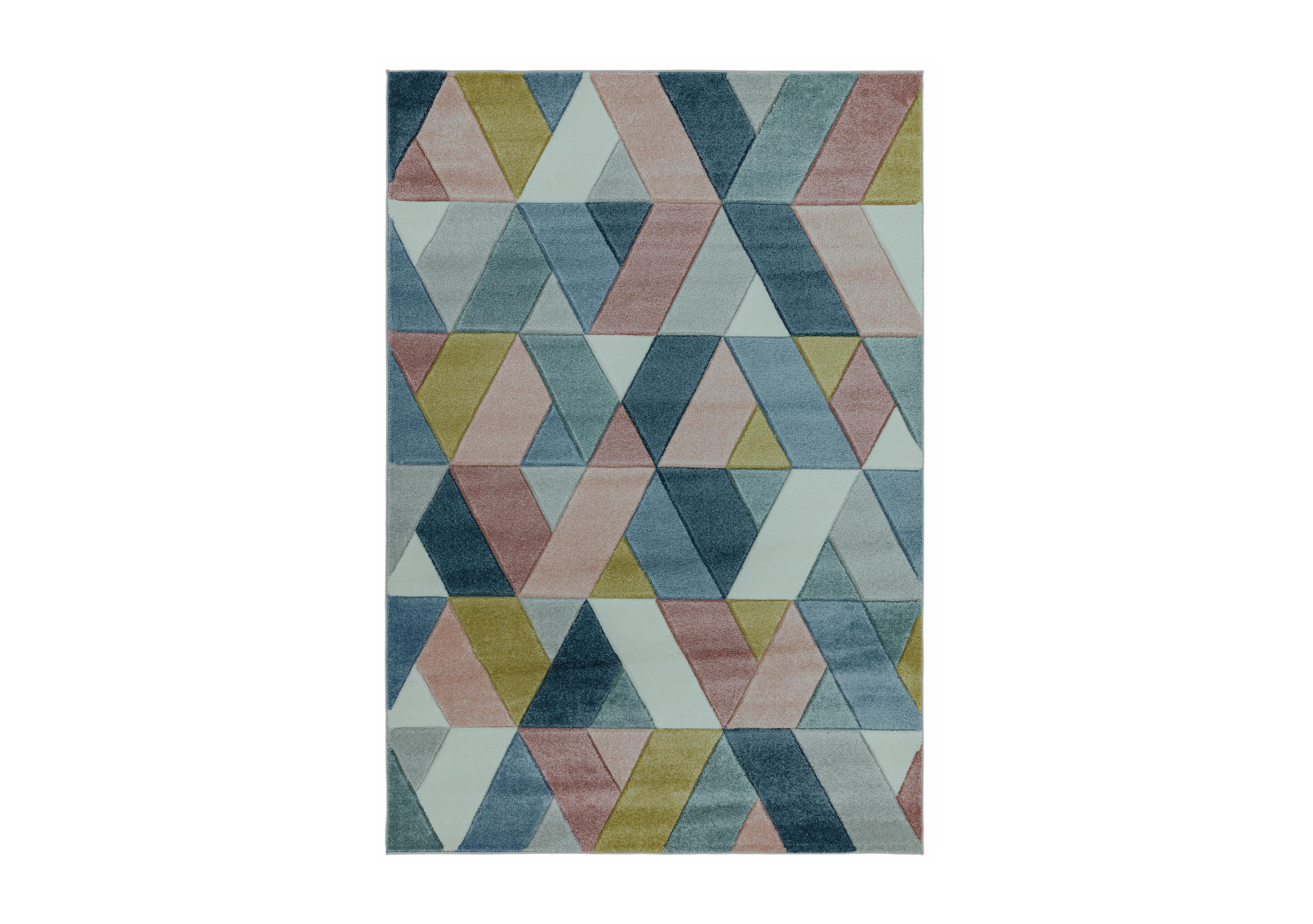 Sketch Rhombus Multi-Coloured Rug in  on Furniture Village