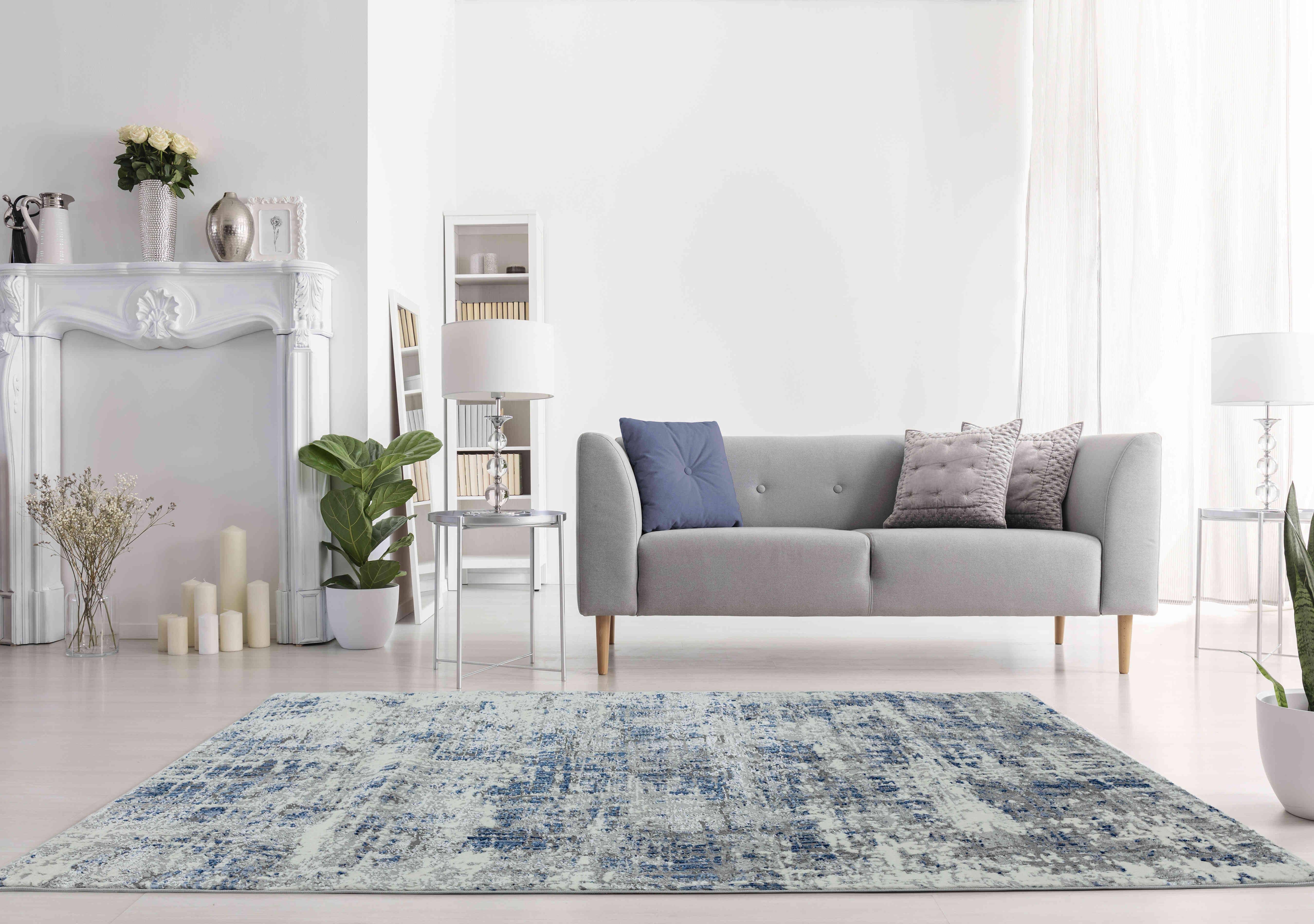 Sigma Blue Rug in  on Furniture Village