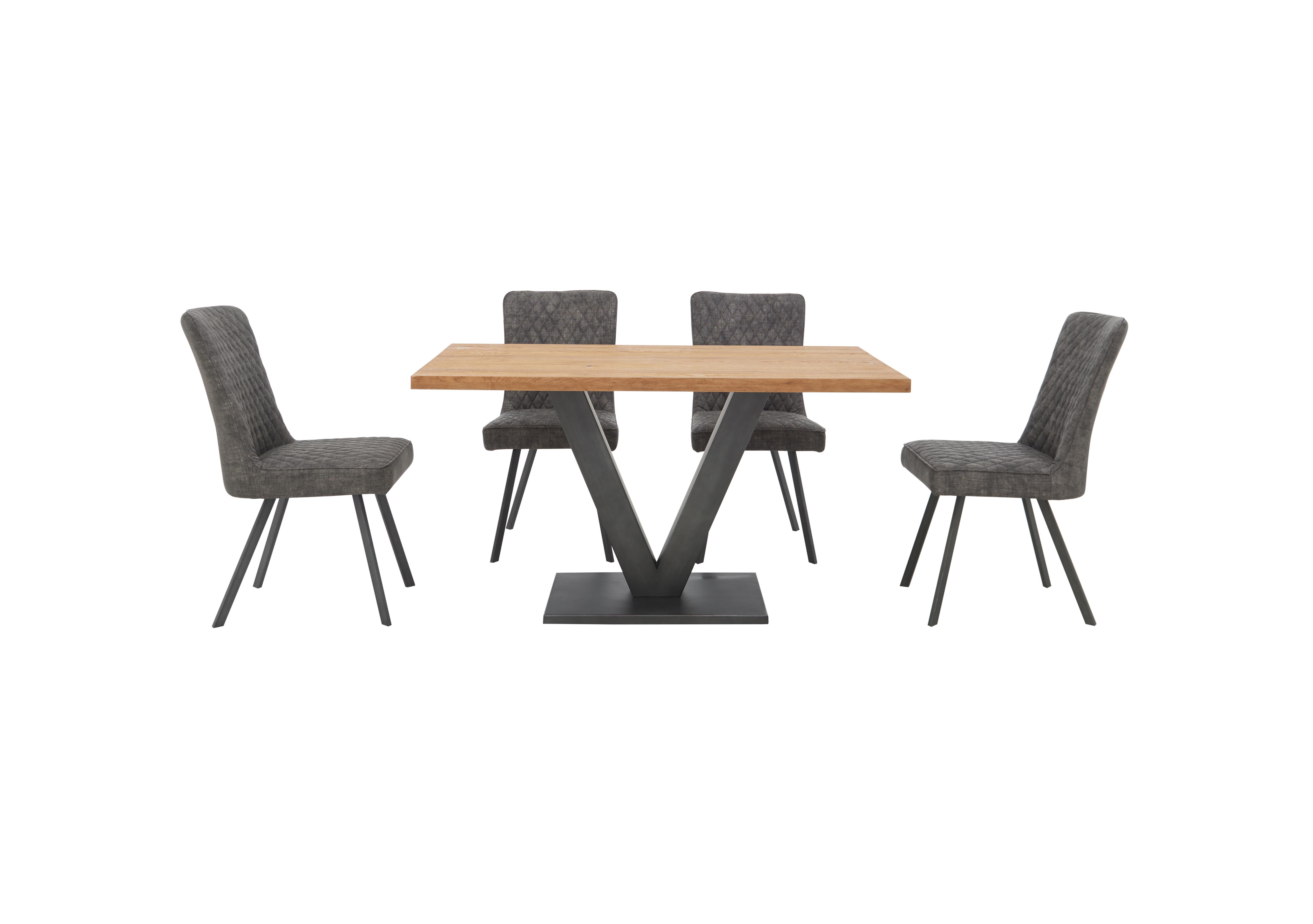 Compact Earth Dining Table and 4 Dining Chairs in Graphite on Furniture Village