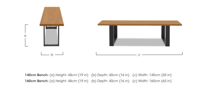 Terra Compact Dining Bench with U Shaped Legs in  on Furniture Village