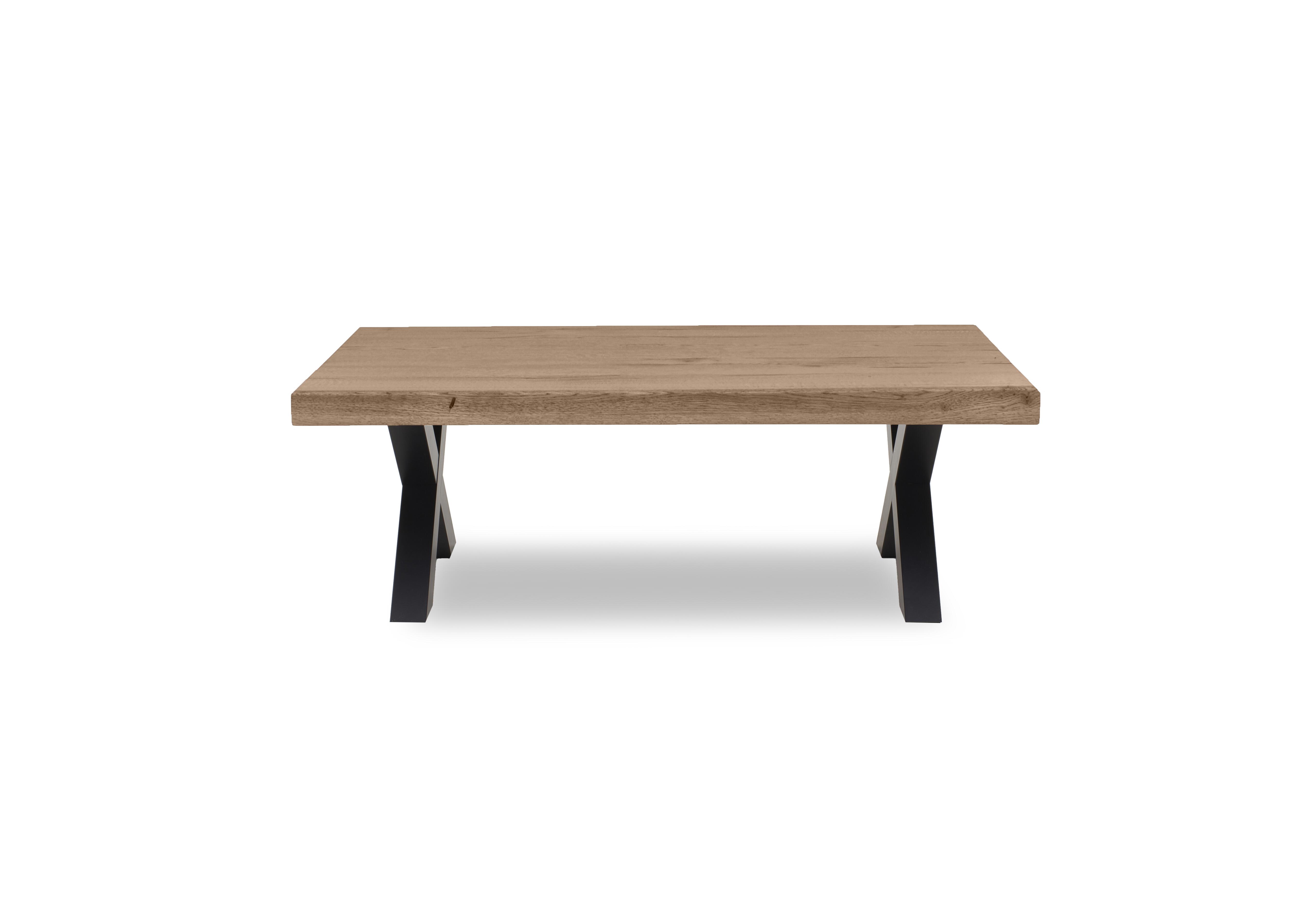 Terra Straight Edge Coffee Table with X Shaped Legs in 33 Storm Wood on Furniture Village