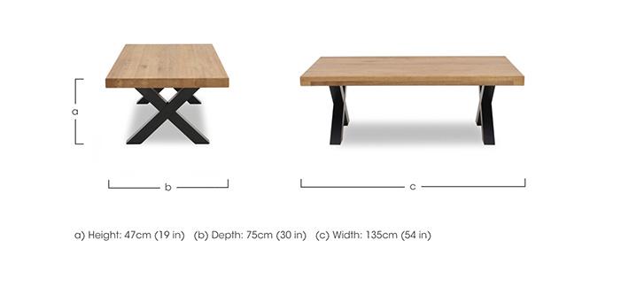 Terra Straight Edge Coffee Table with X Shaped Legs in  on Furniture Village