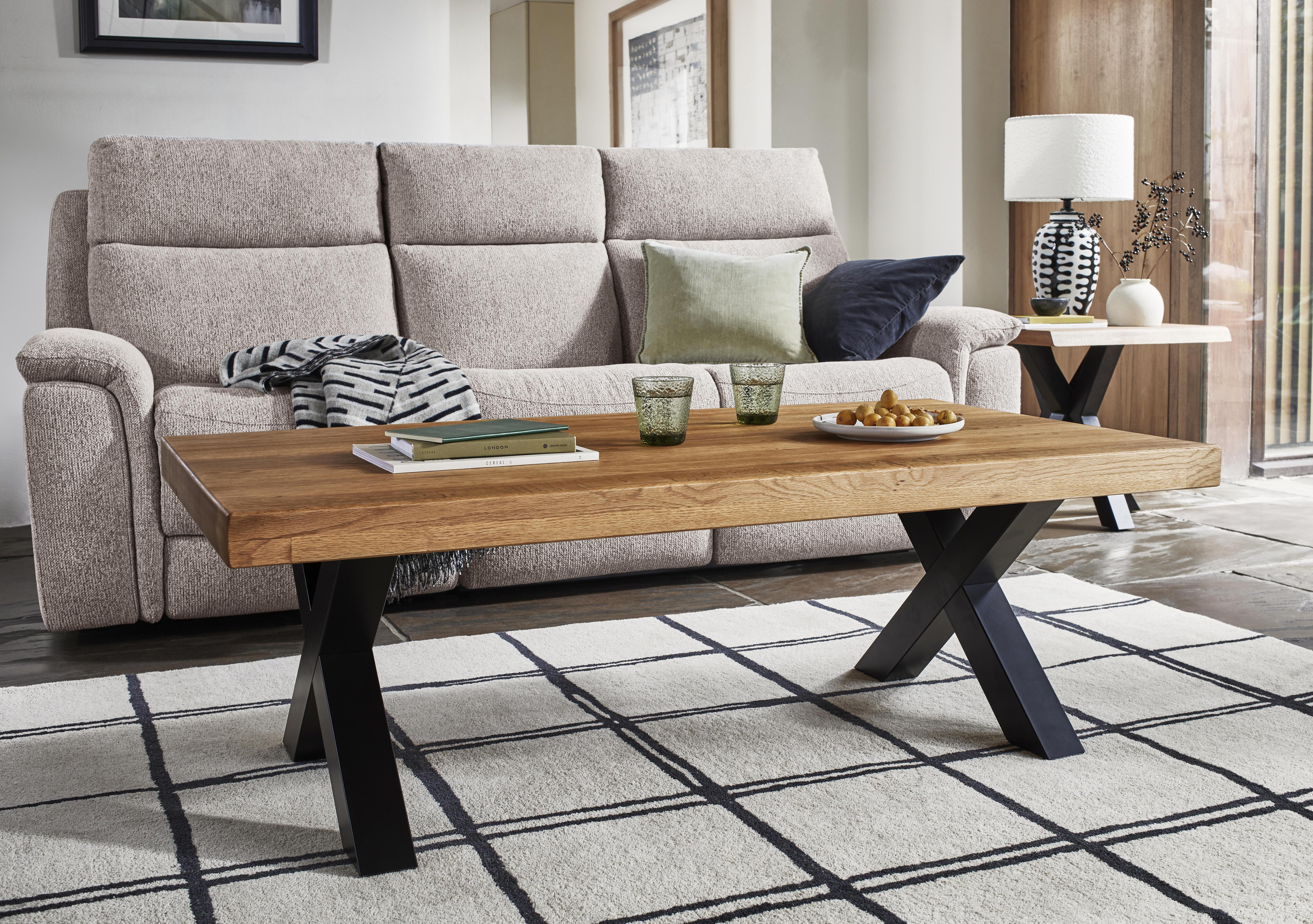 Terra Straight Edge Coffee Table with X Shaped Legs in  on Furniture Village