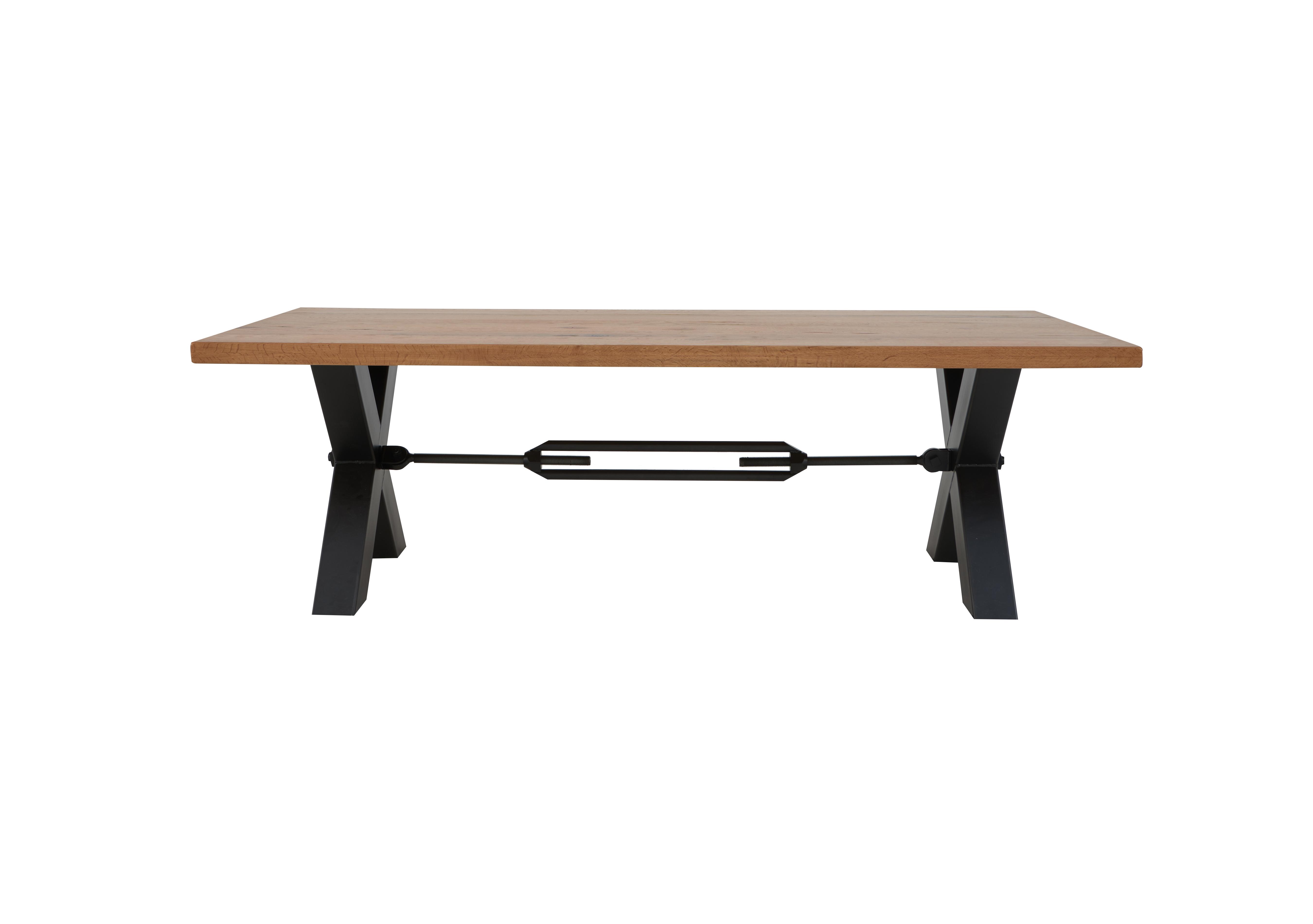 Terra Straight Edge Dining Table with Tension Bolt X-Leg in 1 Oil on Furniture Village