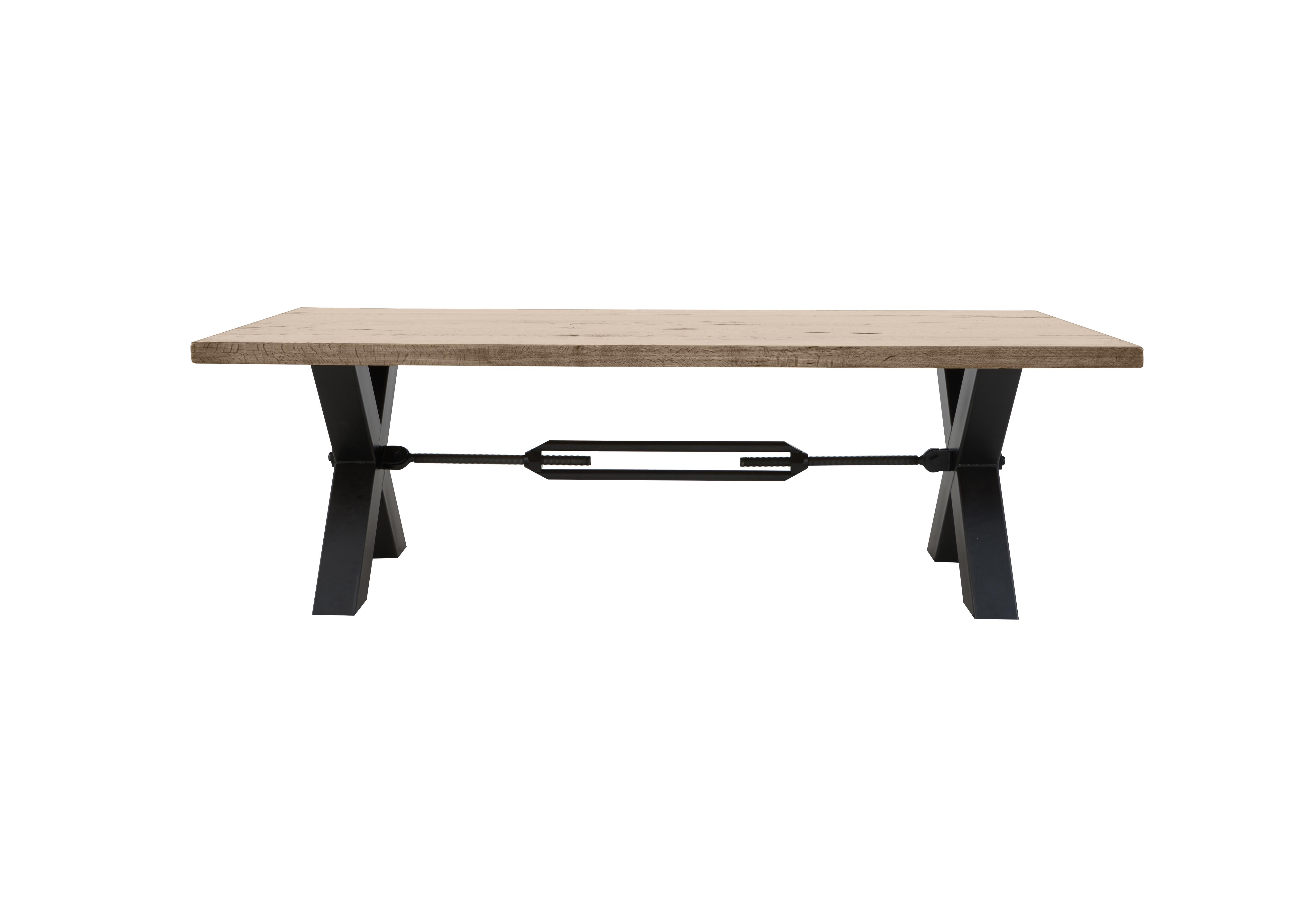 Terra Straight Edge Dining Table with Tension Bolt X-Leg in 8 Vintage Grey on Furniture Village