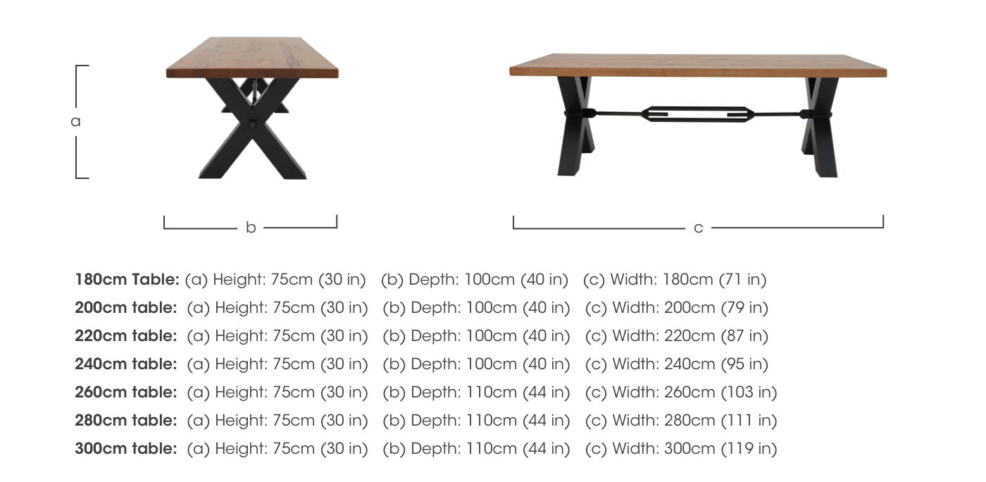 Terra Straight Edge Dining Table with Tension Bolt X-Leg in  on Furniture Village