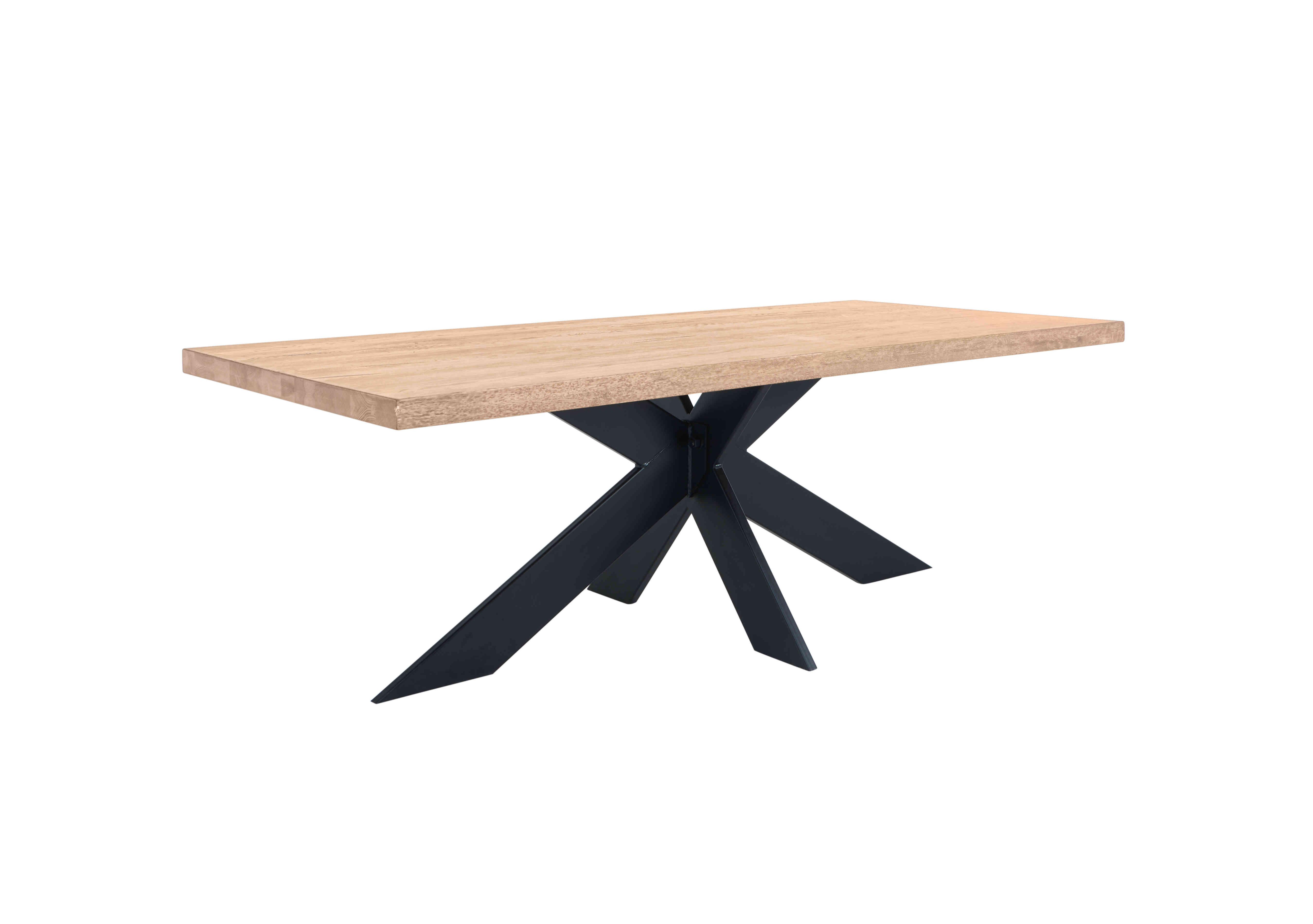 Terra Straight Edge Dining Table with Star Base in 52 Natura Bianca on Furniture Village