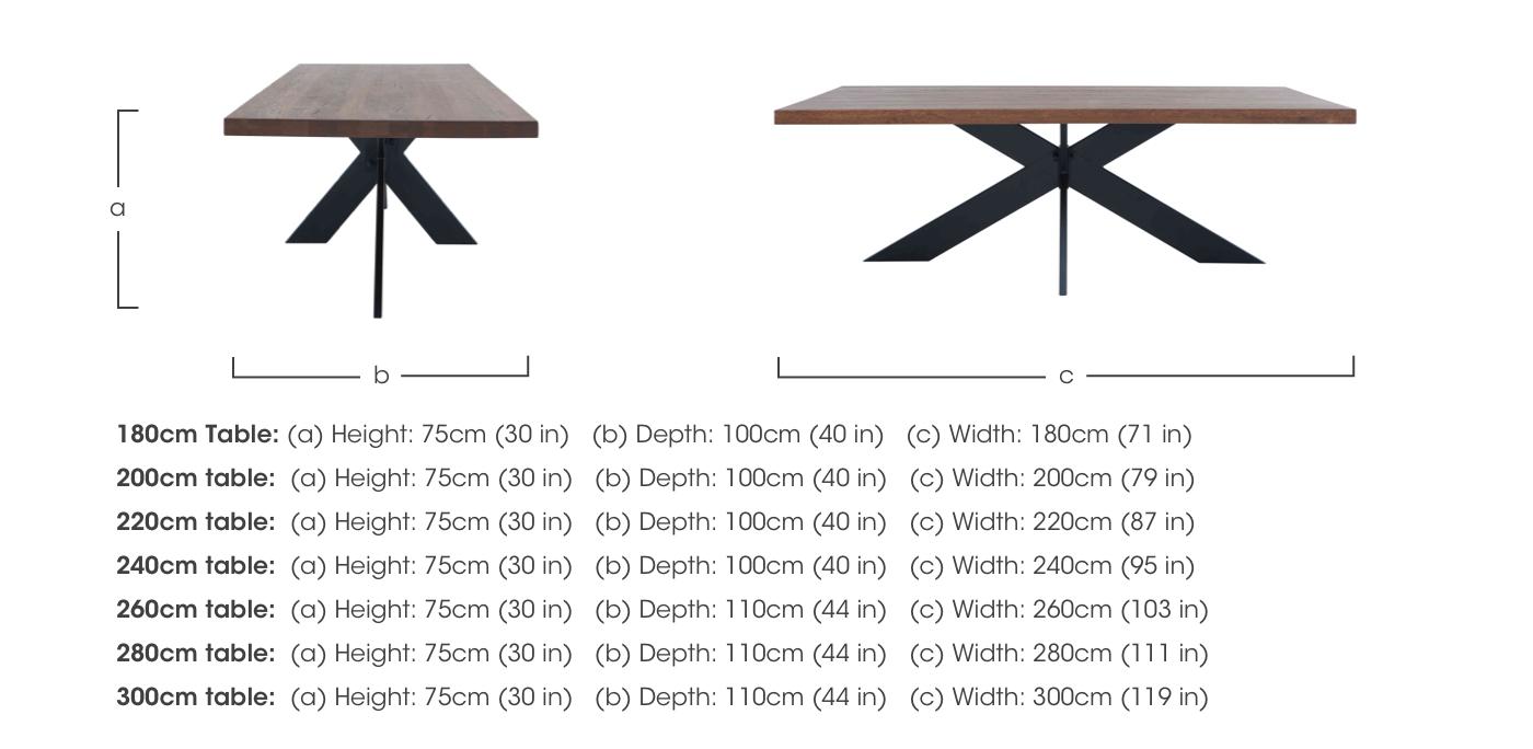 Terra Straight Edge Dining Table with Star Base in  on Furniture Village