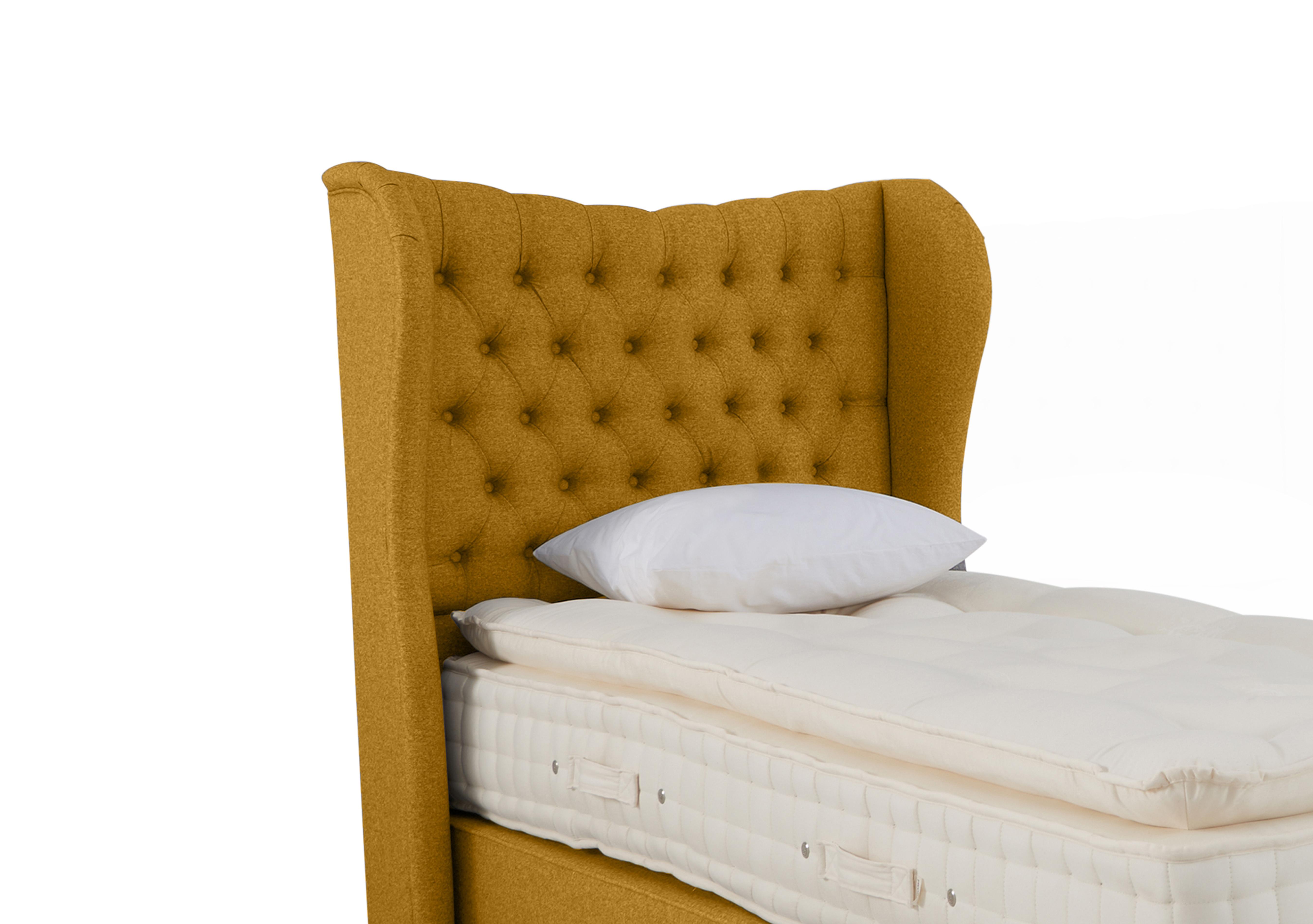 Bespoke Hurley Floor Standing Headboard in Tweed 400 Mustard on Furniture Village