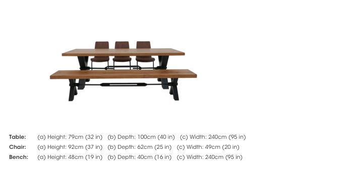 Terra Dining Table, 3 Grey Chairs and Bench Dining Set in  on Furniture Village