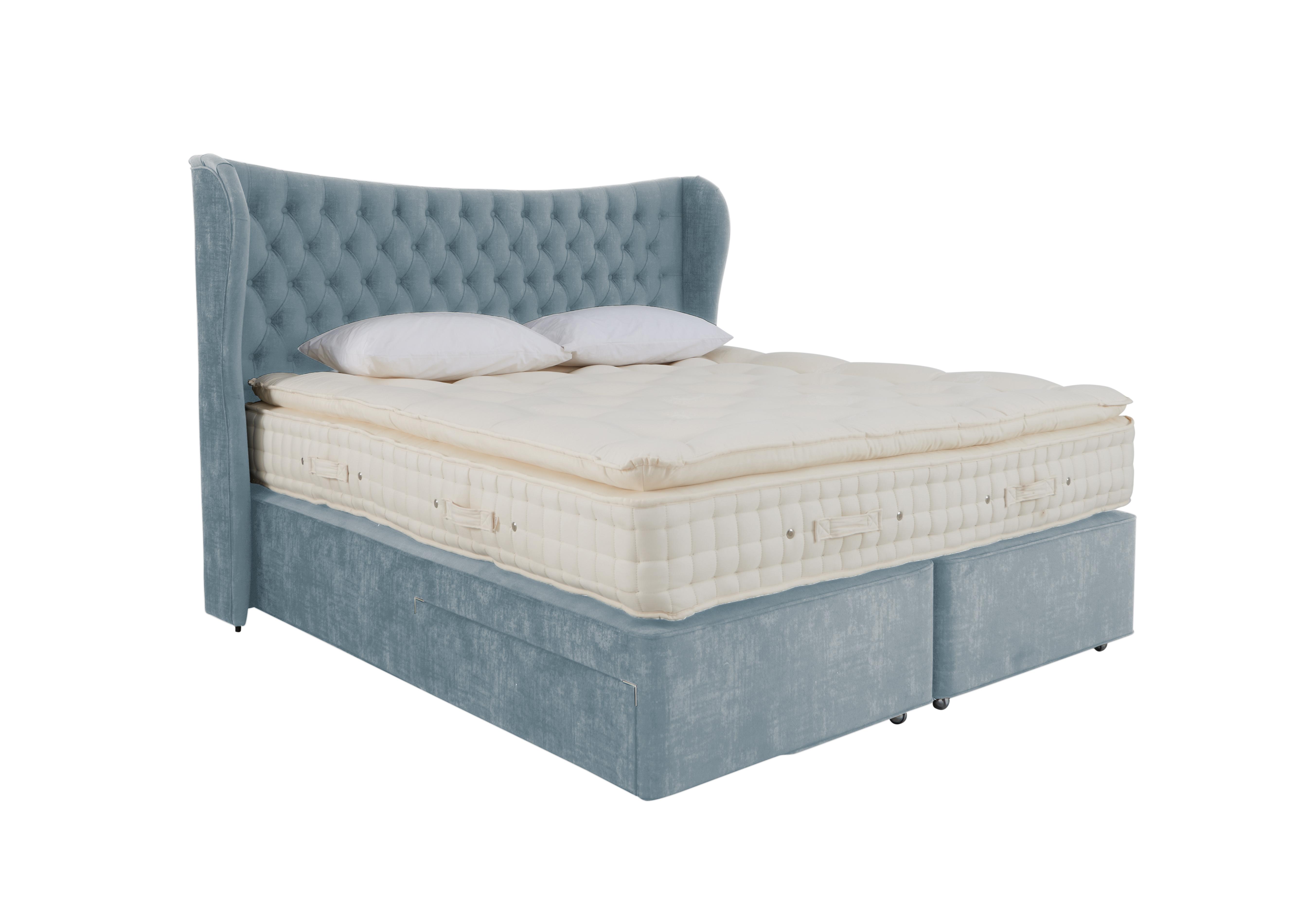 Bespoke Emperor Divan Set in Premium 601 Glacier Blue on Furniture Village