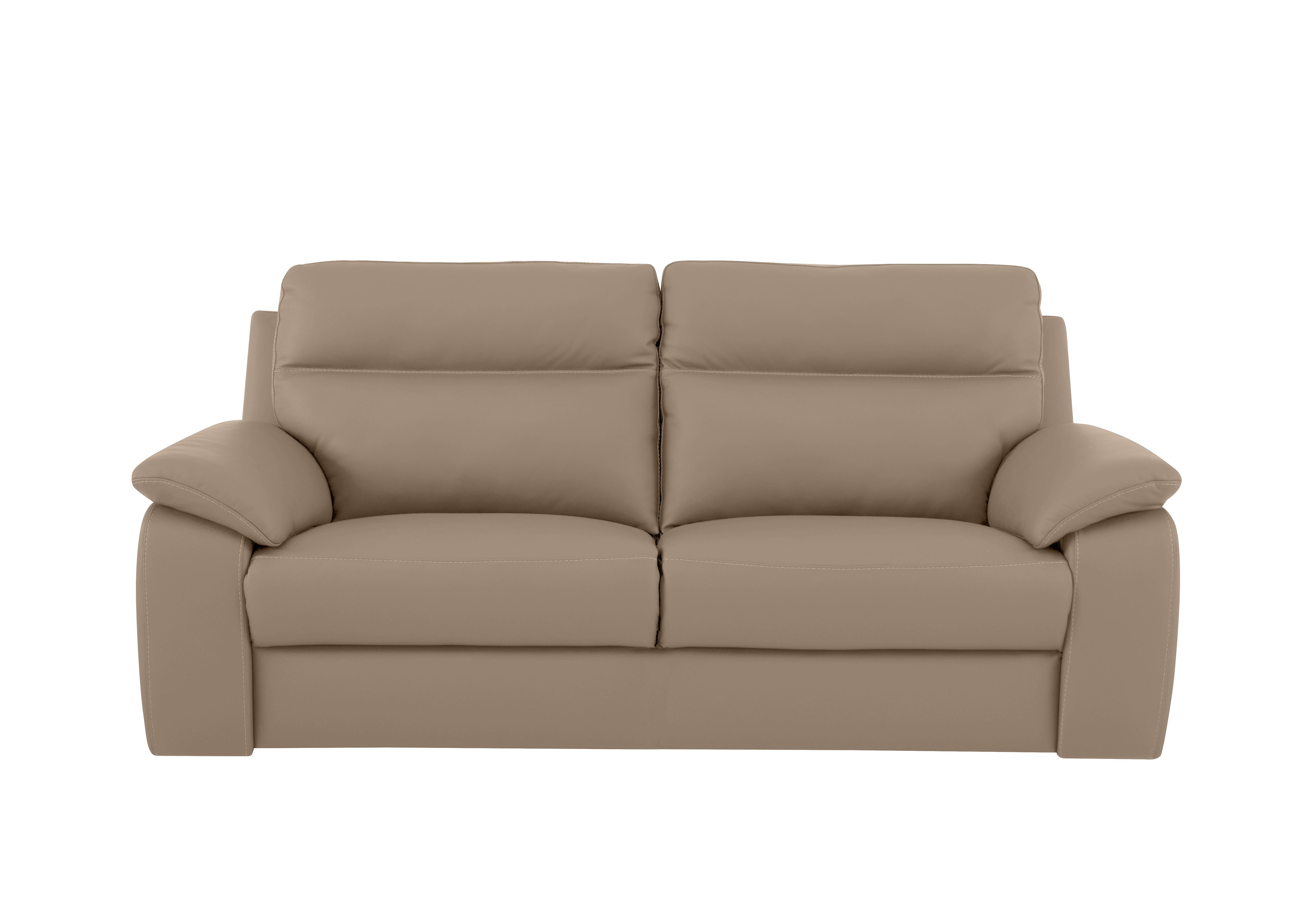 Pepino 3 Seater Leather Sofa in 312 Torello Taupe on Furniture Village