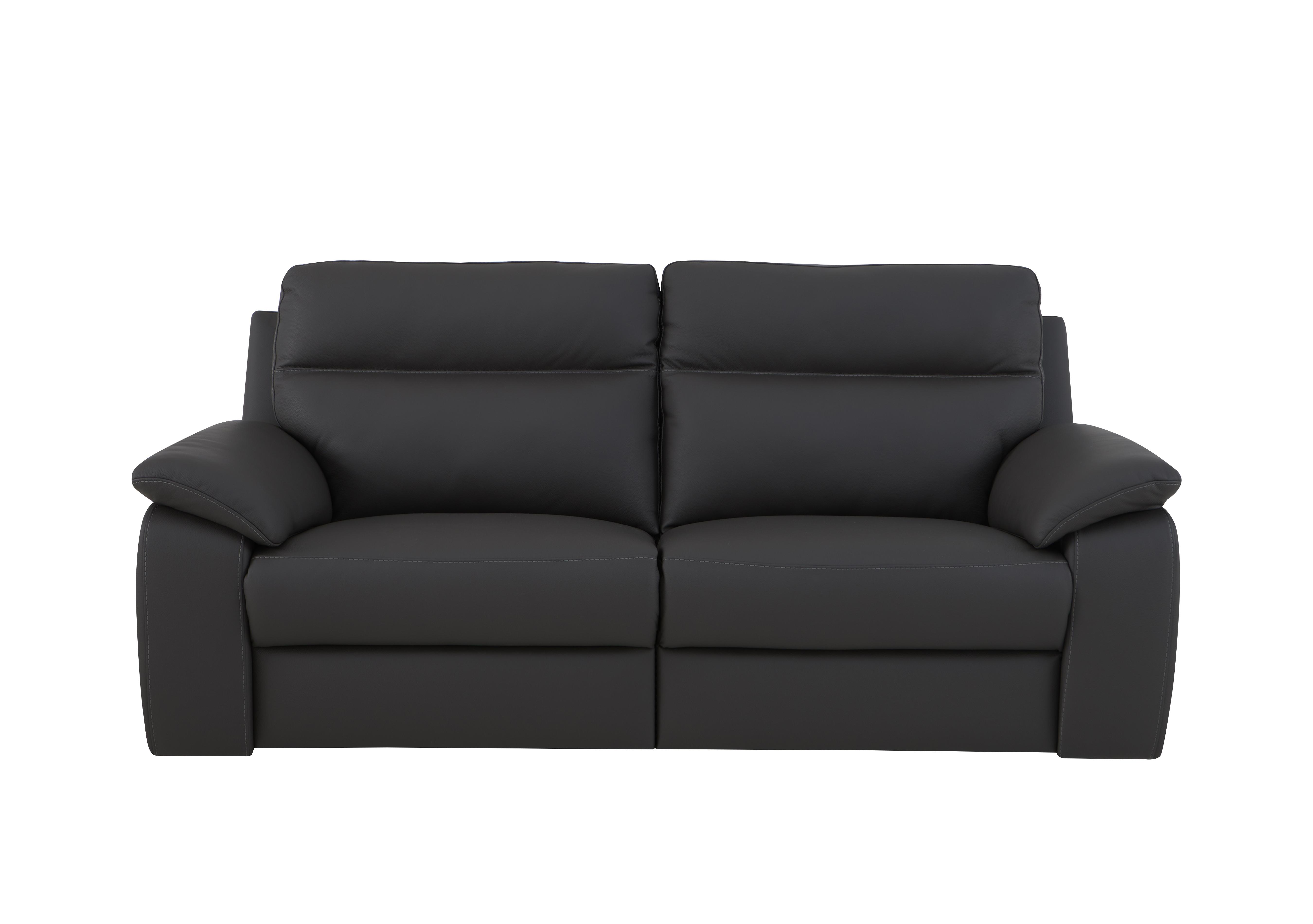 Pepino 3 Seater Leather Sofa in 327 Torello Grigio Scuro on Furniture Village