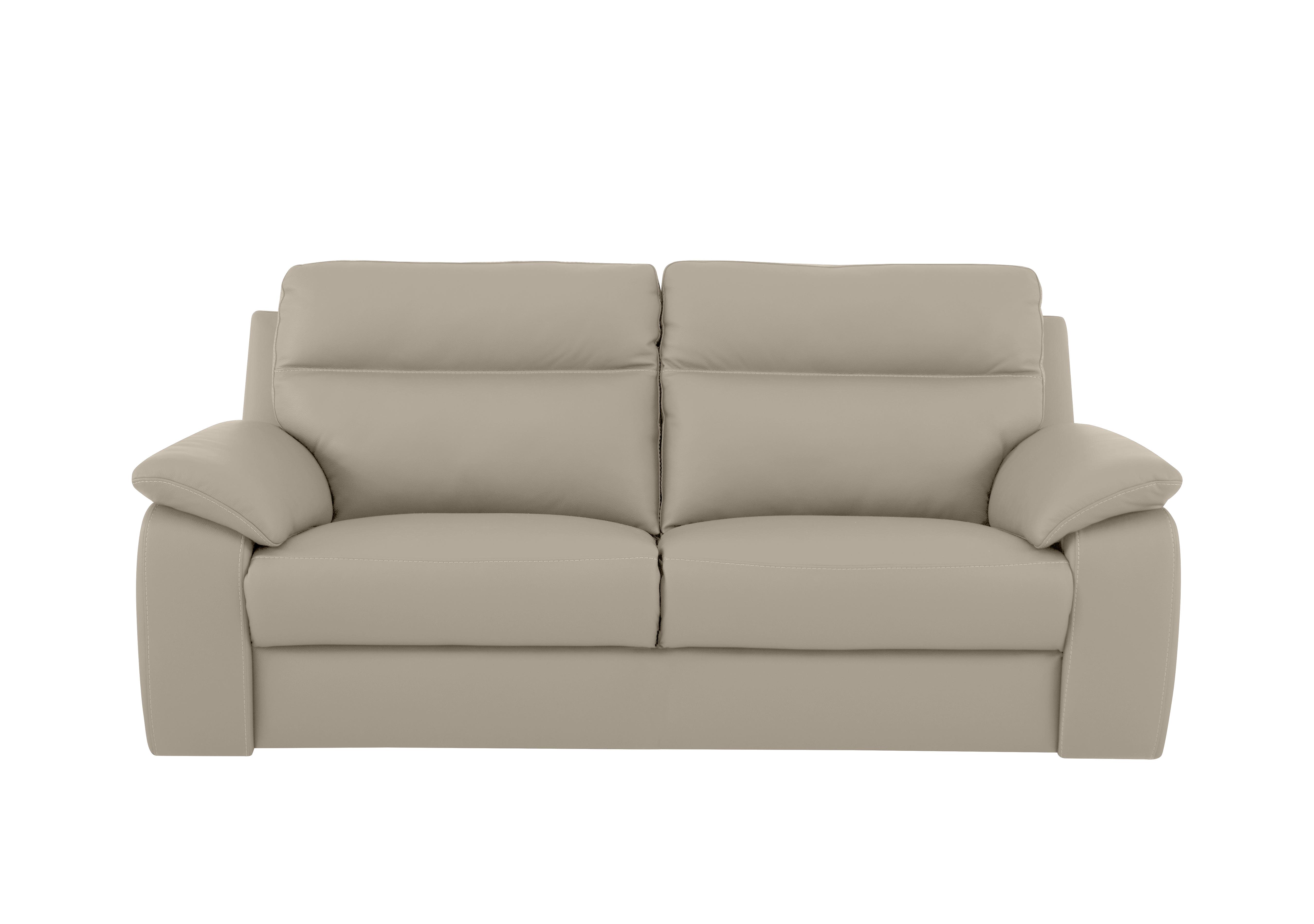 Pepino 3 Seater Leather Sofa in 328 Torello Tortora on Furniture Village