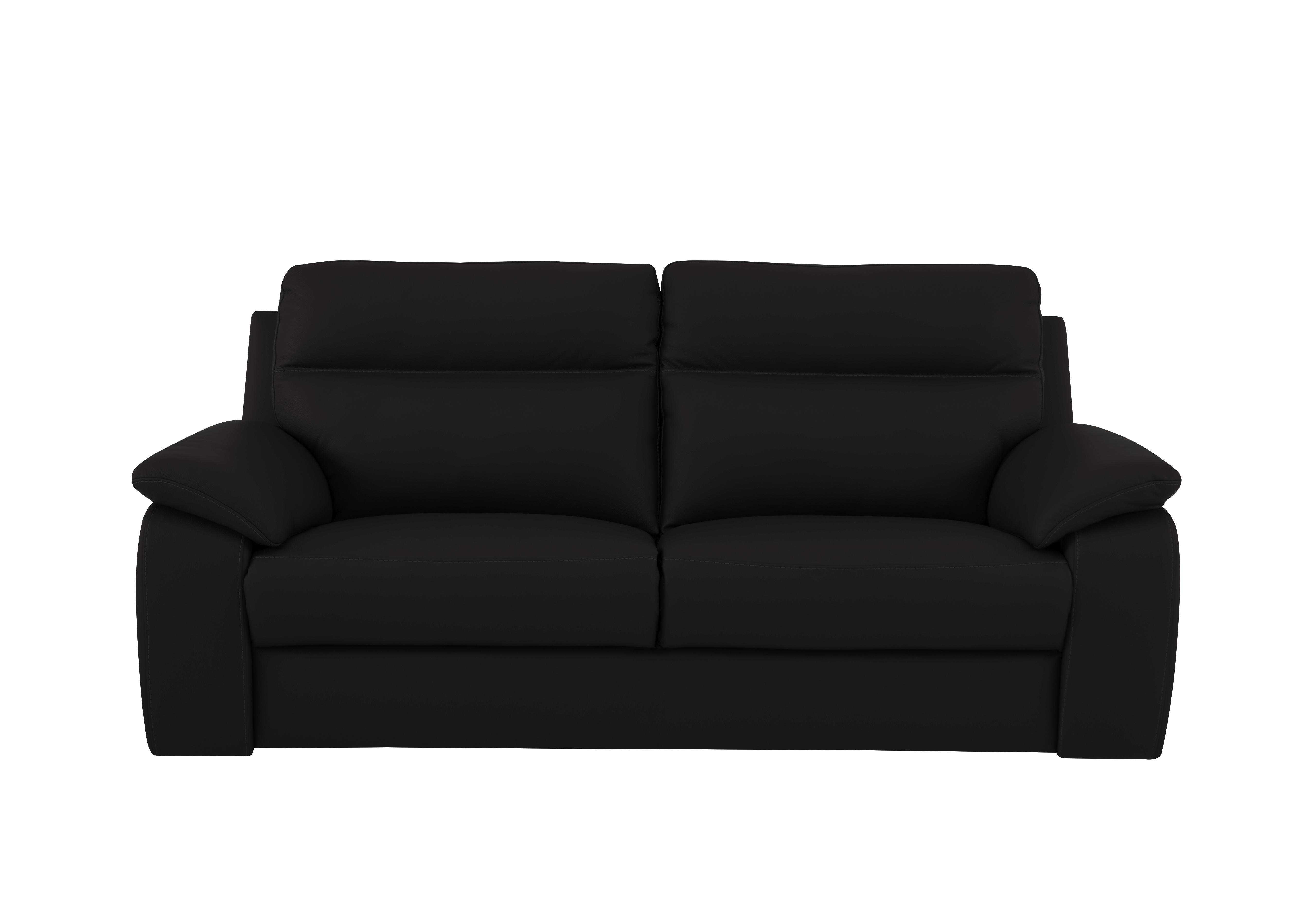 Pepino 3 Seater Leather Sofa in 71 Torello Nero on Furniture Village