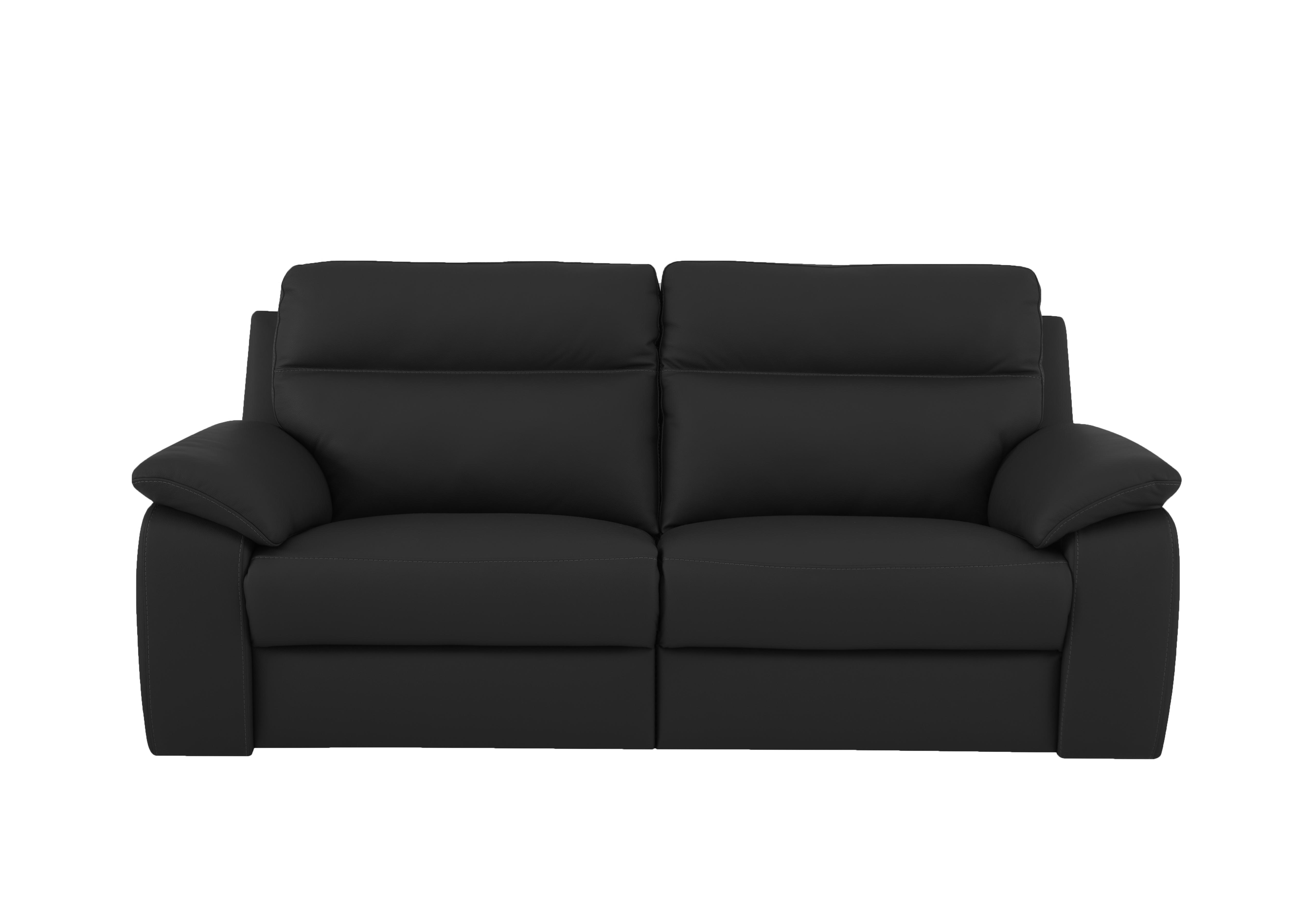 Pepino 3 Seater Leather Sofa in 71 Torello Nero on Furniture Village