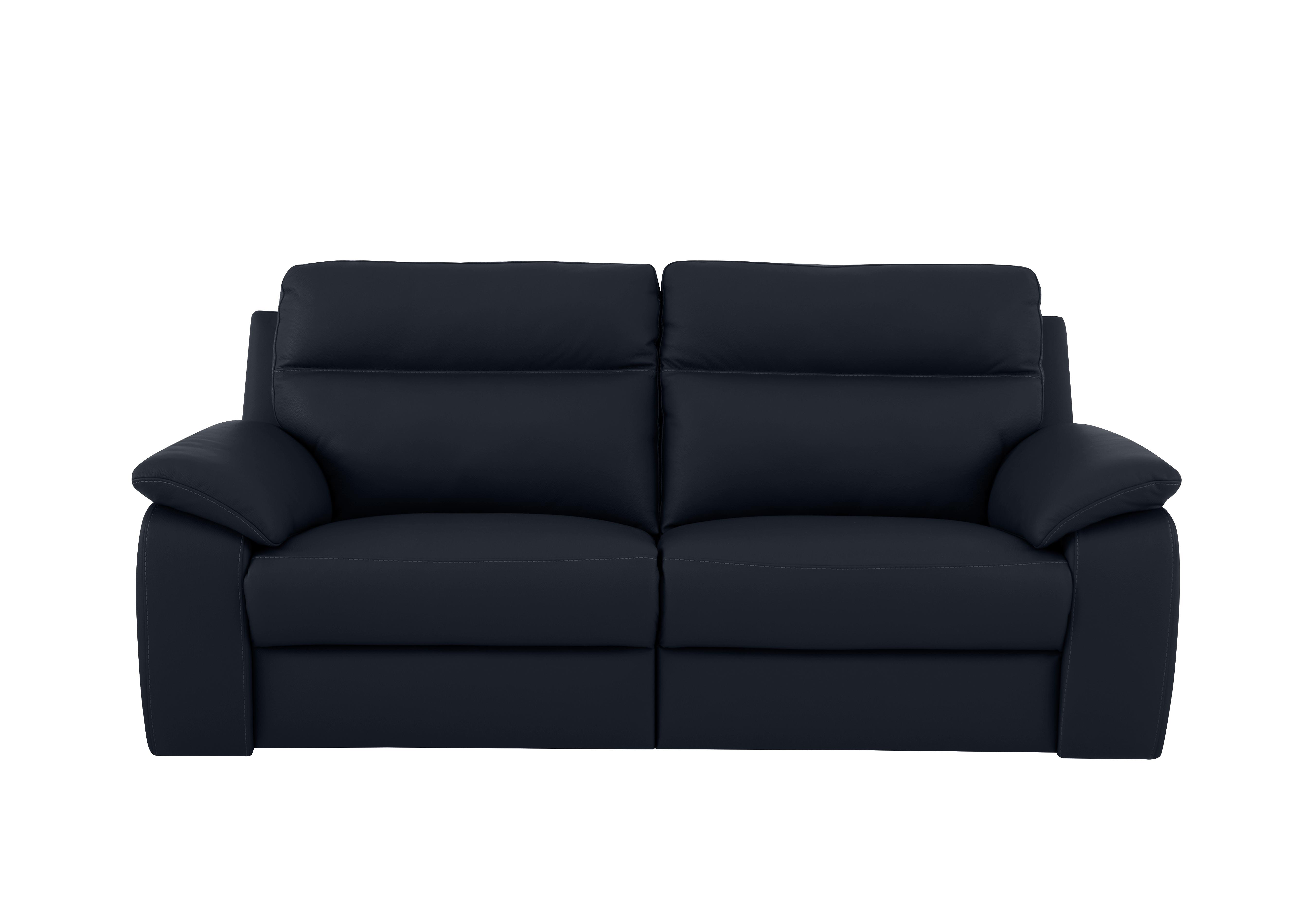 Pepino 3 Seater Leather Sofa in 81 Torello Blu on Furniture Village
