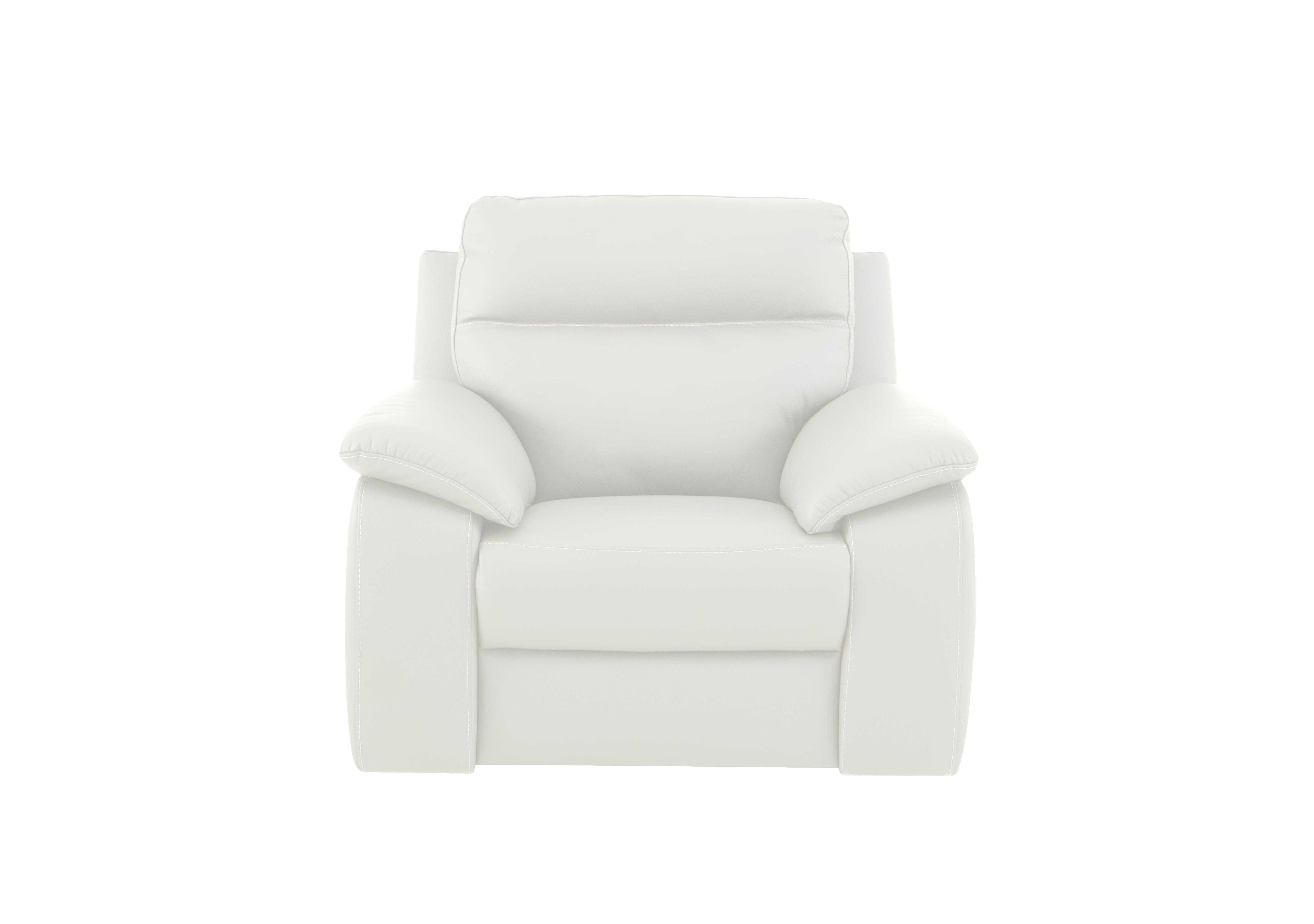 Pepino Leather Recliner Armchair in 370 Torello Bianco Puro on Furniture Village