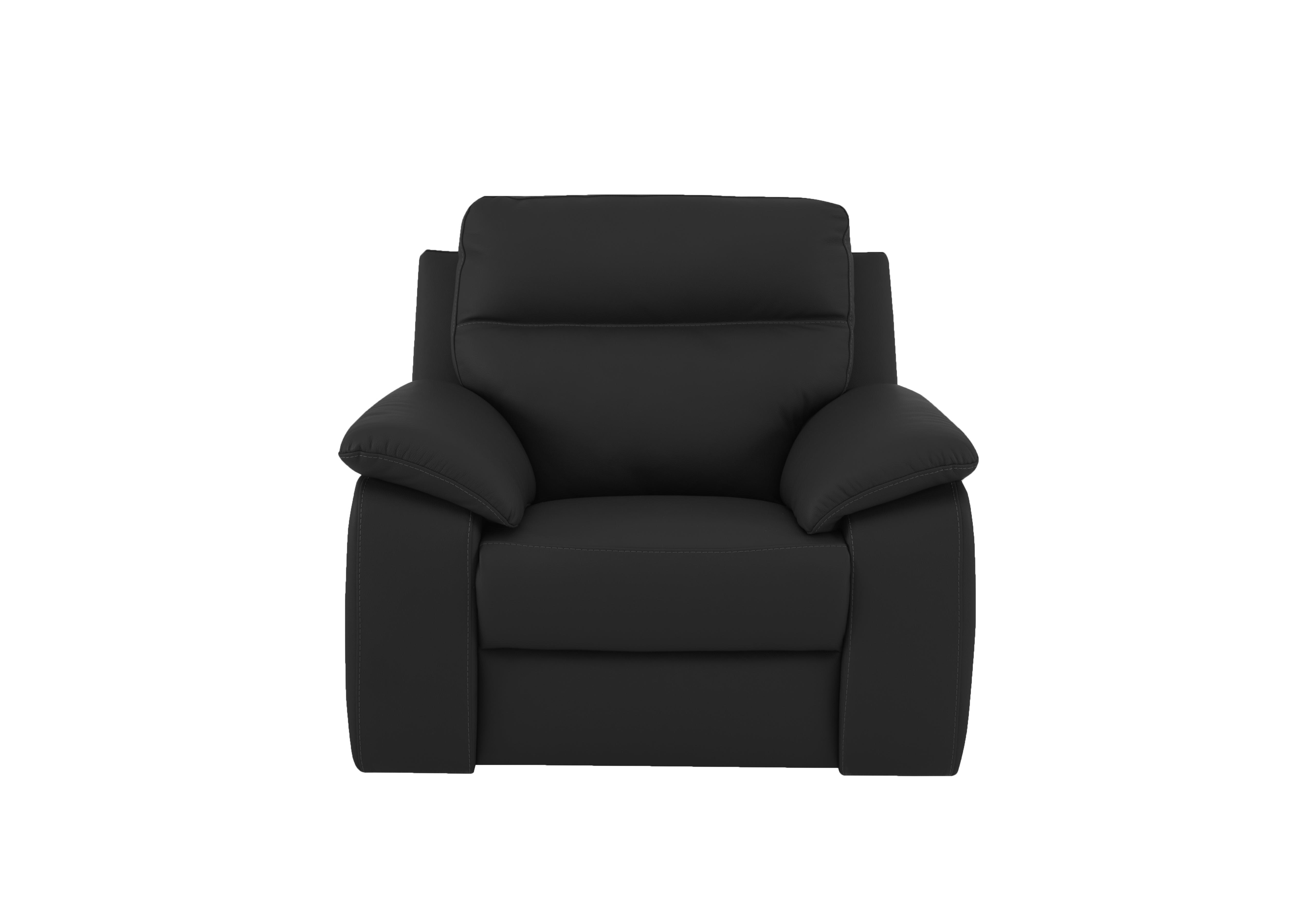 Pepino Leather Recliner Armchair in 71 Torello Nero on Furniture Village