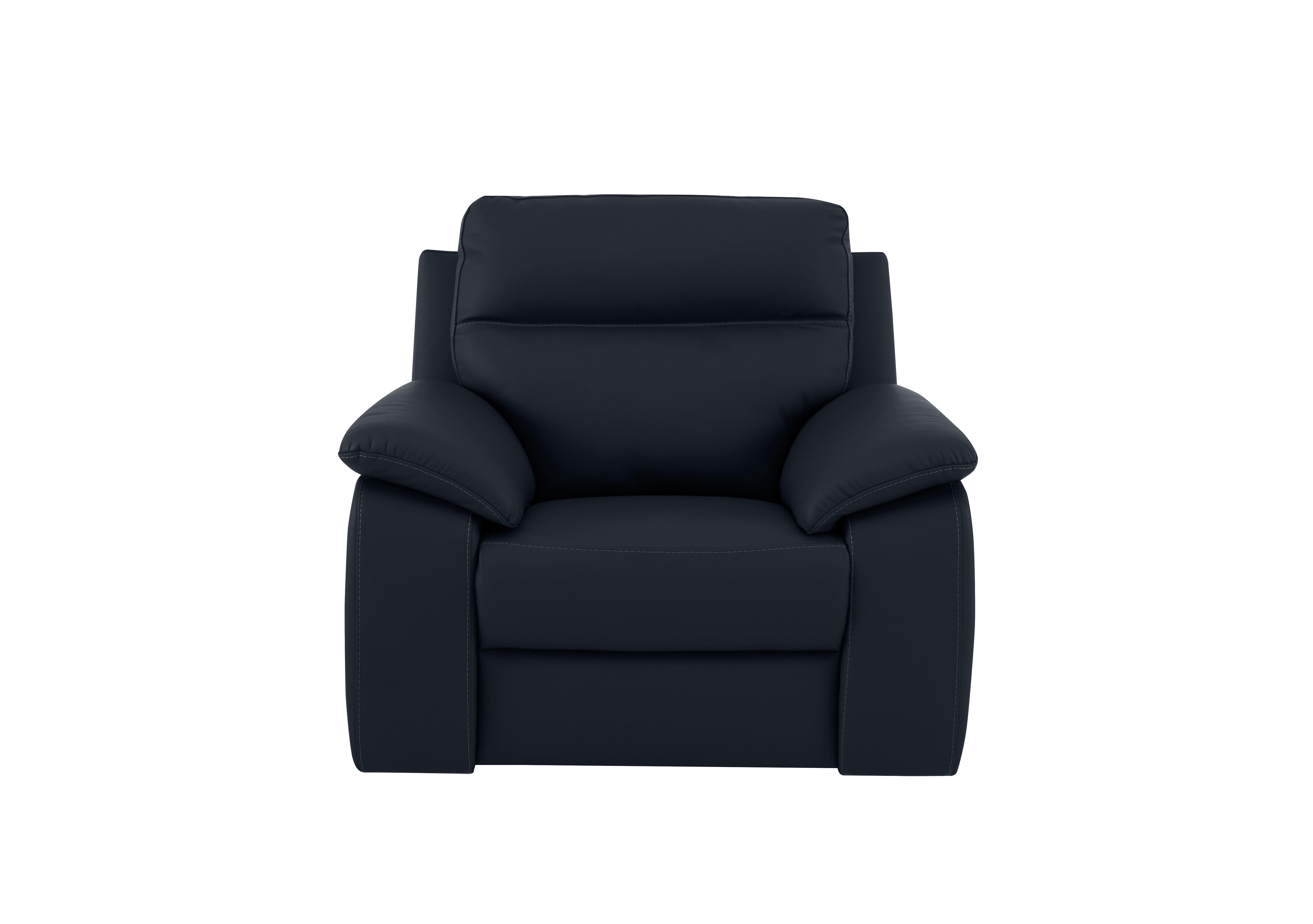 Pepino Leather Recliner Armchair in 81 Torello Blu on Furniture Village