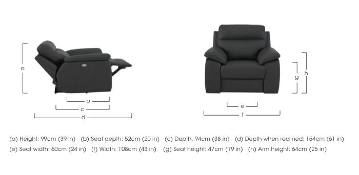 Pepino Leather Recliner Armchair in  on Furniture Village