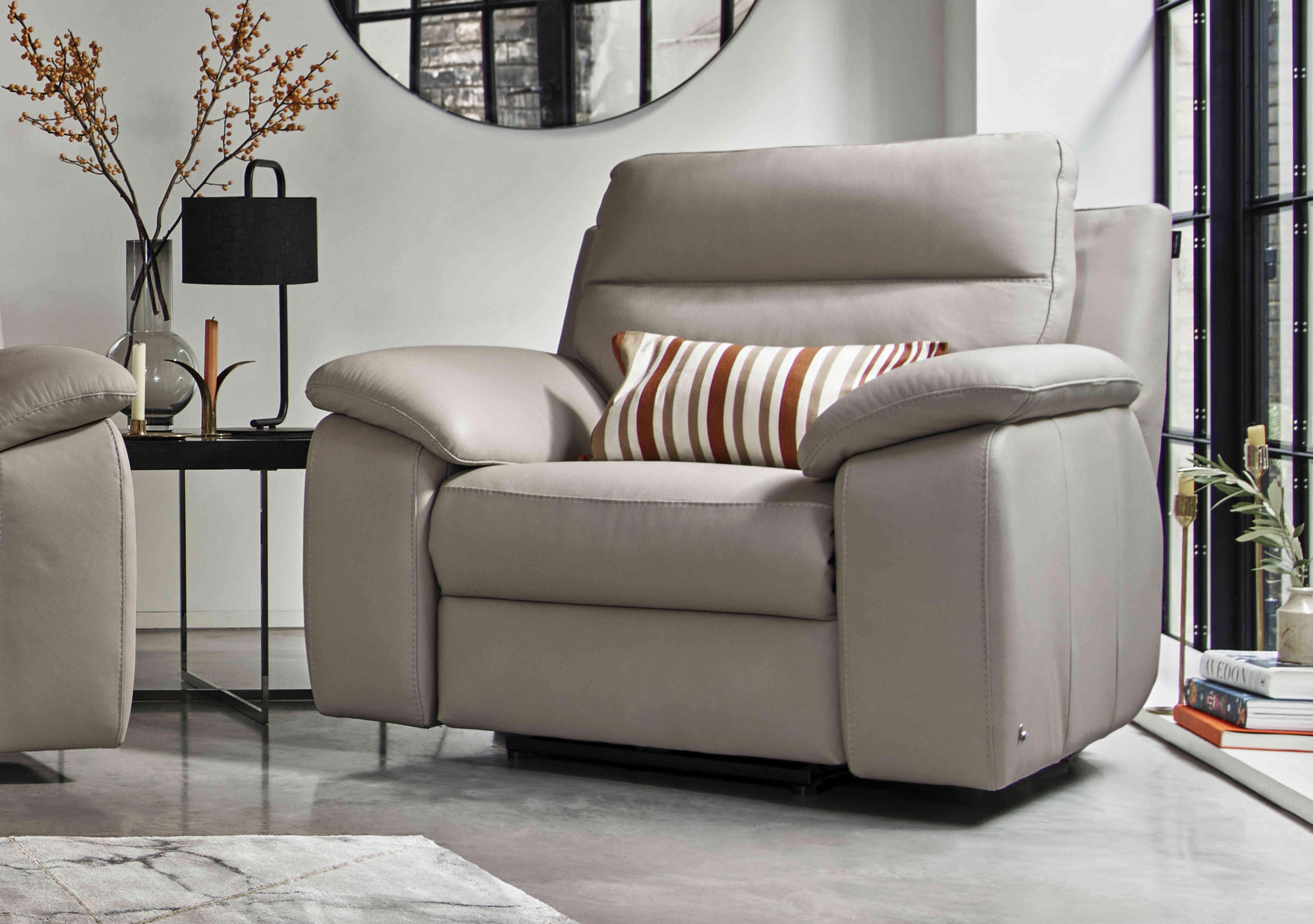 Pepino Leather Recliner Armchair in  on Furniture Village