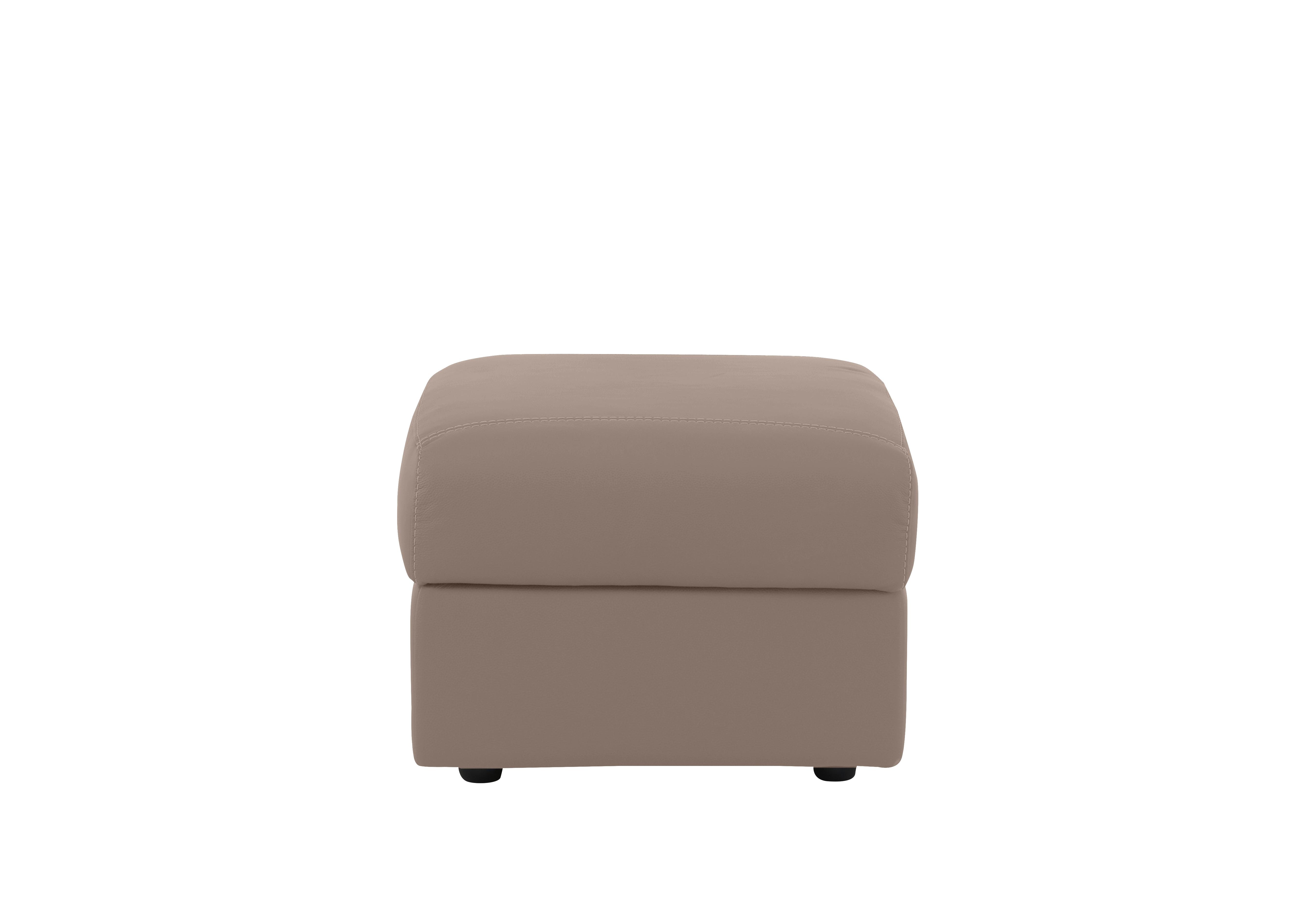 Pepino Leather Storage Footstool in 2152 Botero Taupe on Furniture Village