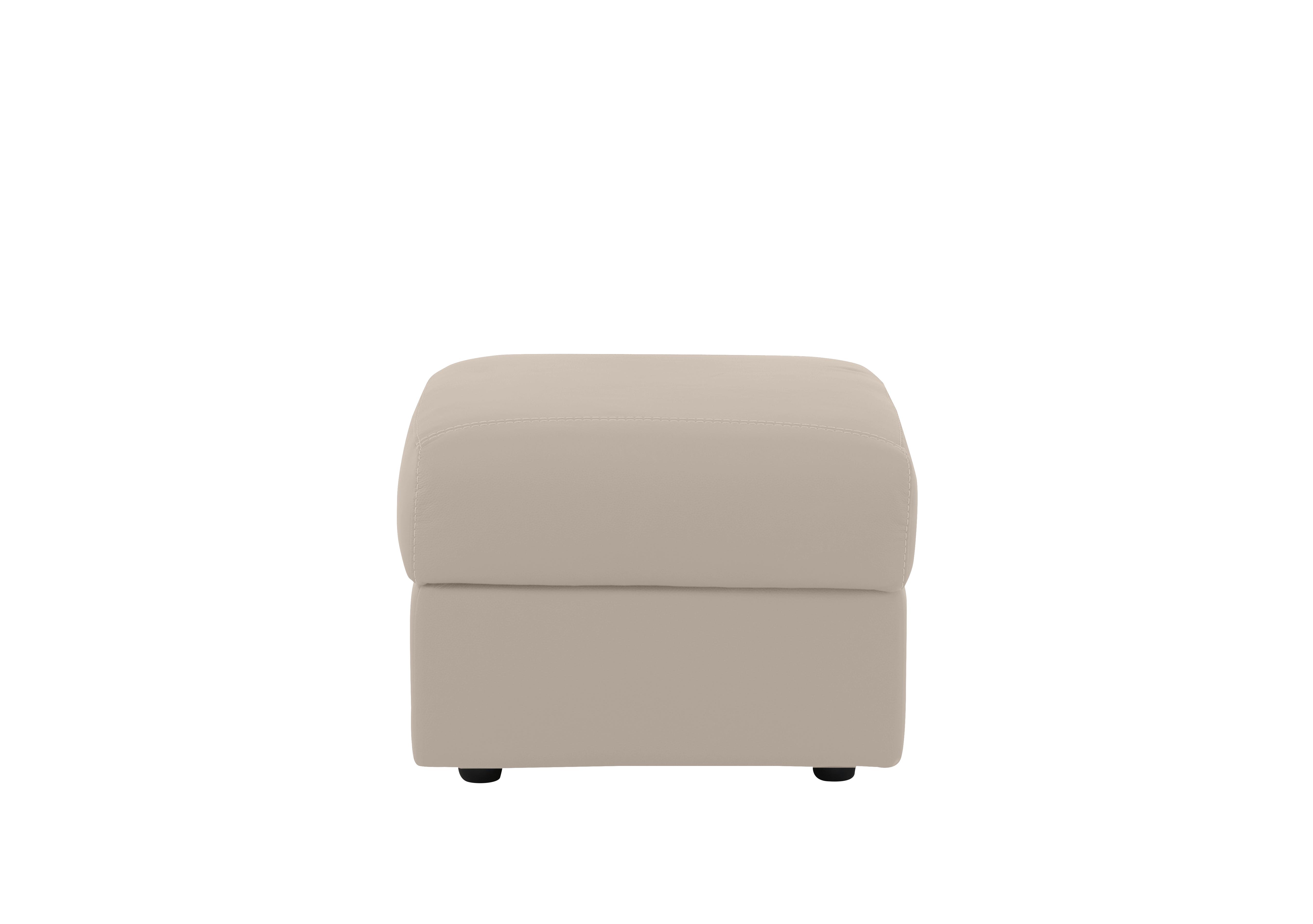 Pepino Leather Storage Footstool in 2156 Botero Crema on Furniture Village
