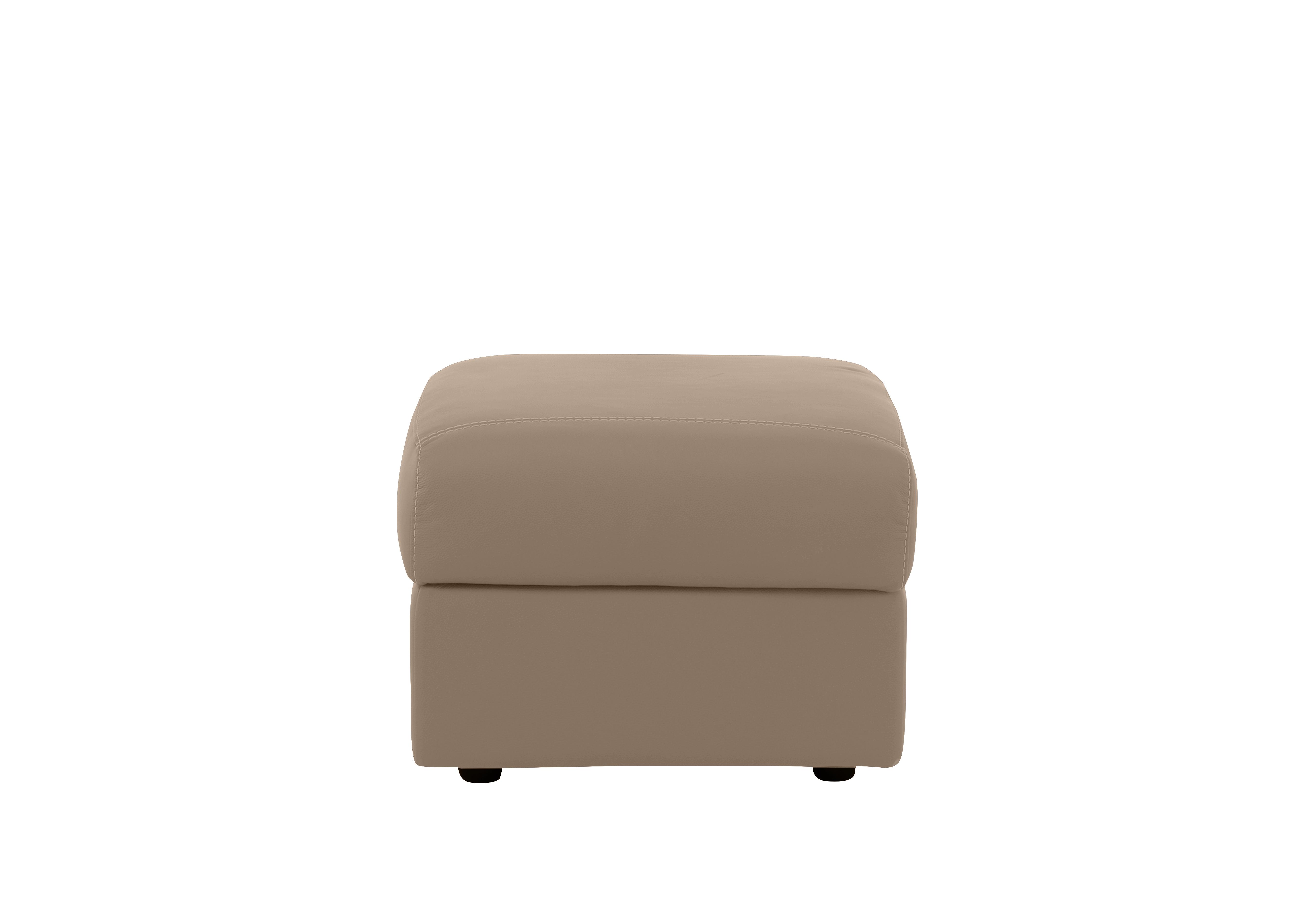 Pepino Leather Storage Footstool in 312 Torello Taupe on Furniture Village