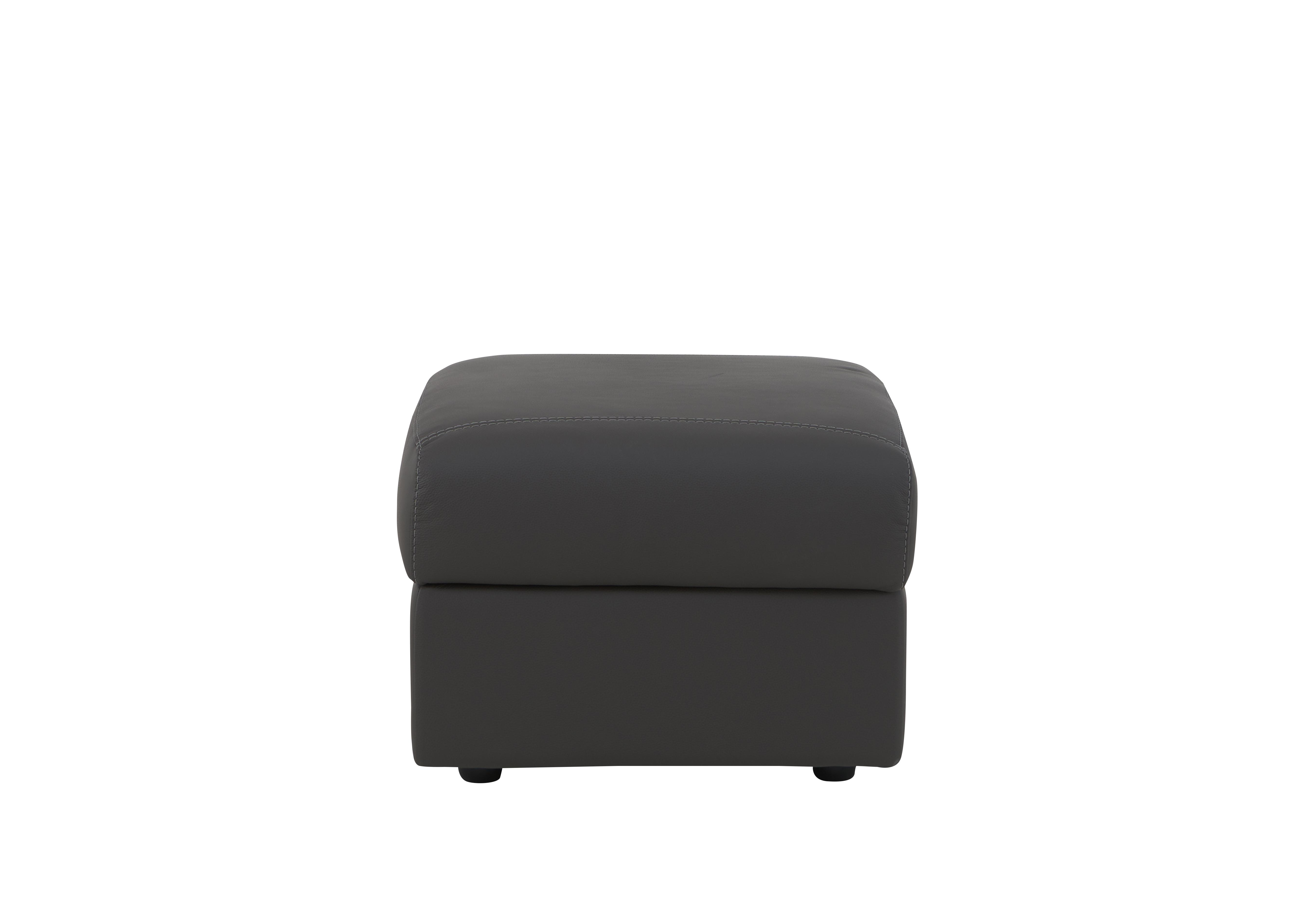 Pepino Leather Storage Footstool in 327 Torello Grigio Scuro on Furniture Village