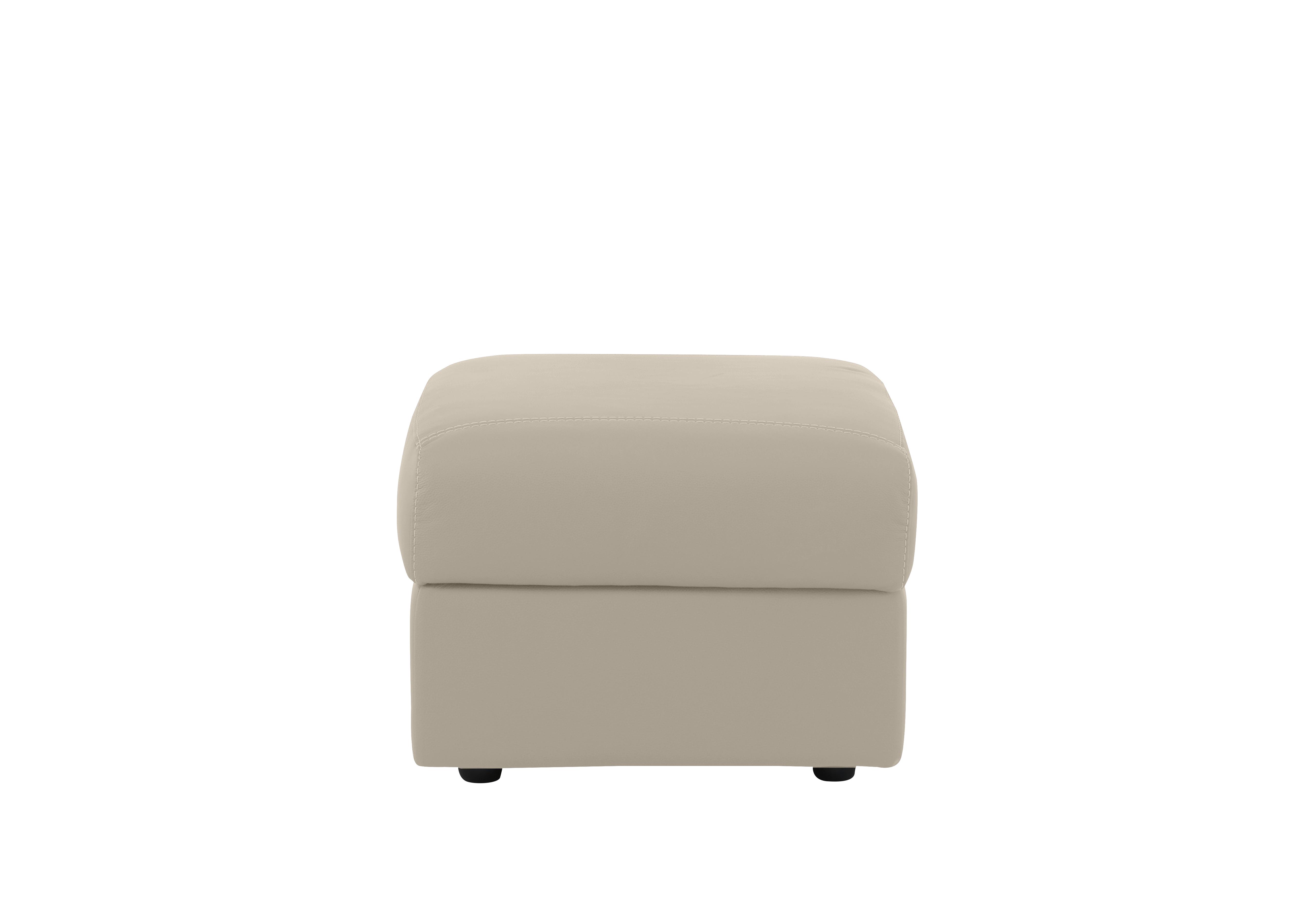 Pepino Leather Storage Footstool in 328 Torello Tortora on Furniture Village