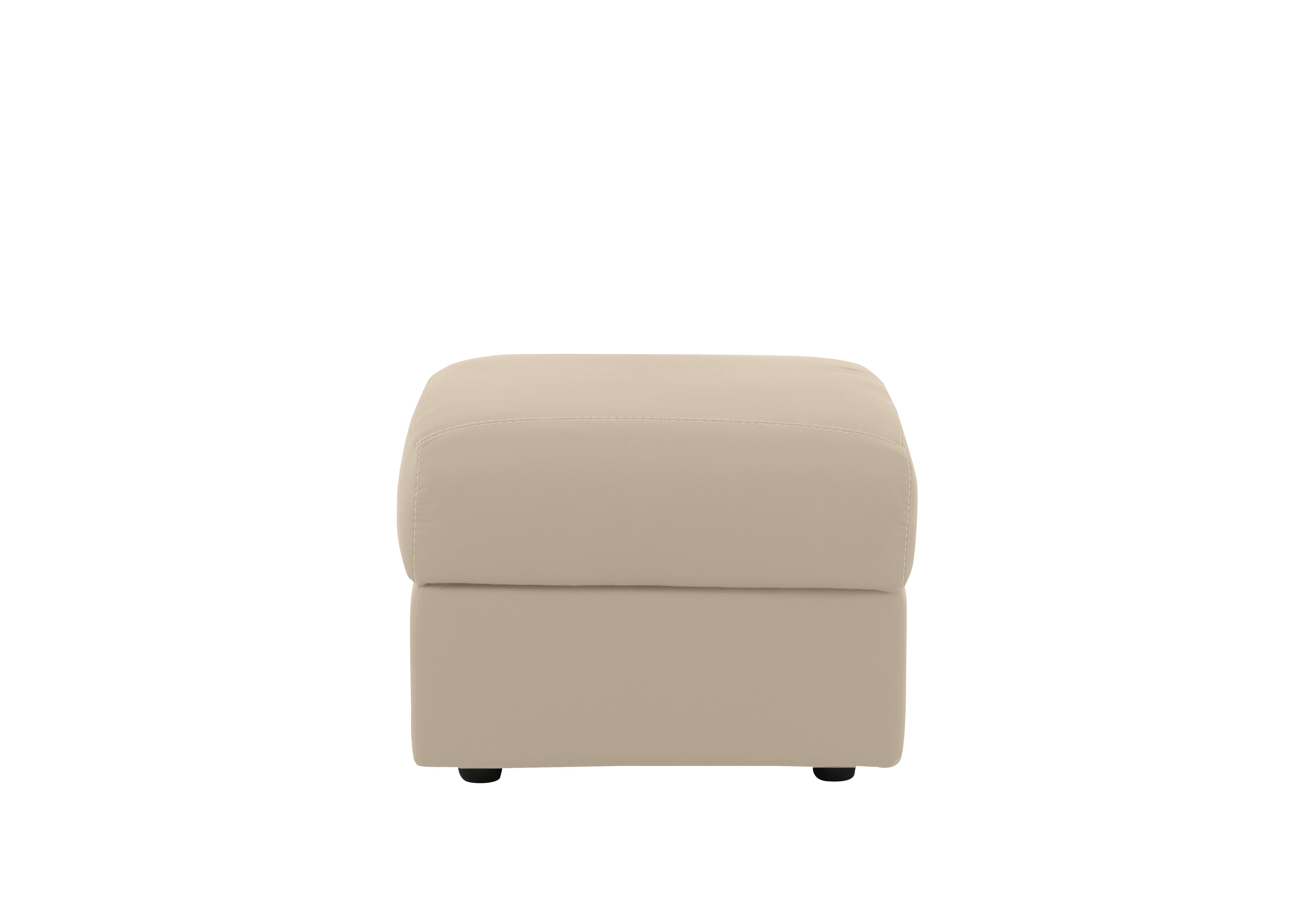 Pepino Leather Storage Footstool in 352 Torello Fango on Furniture Village