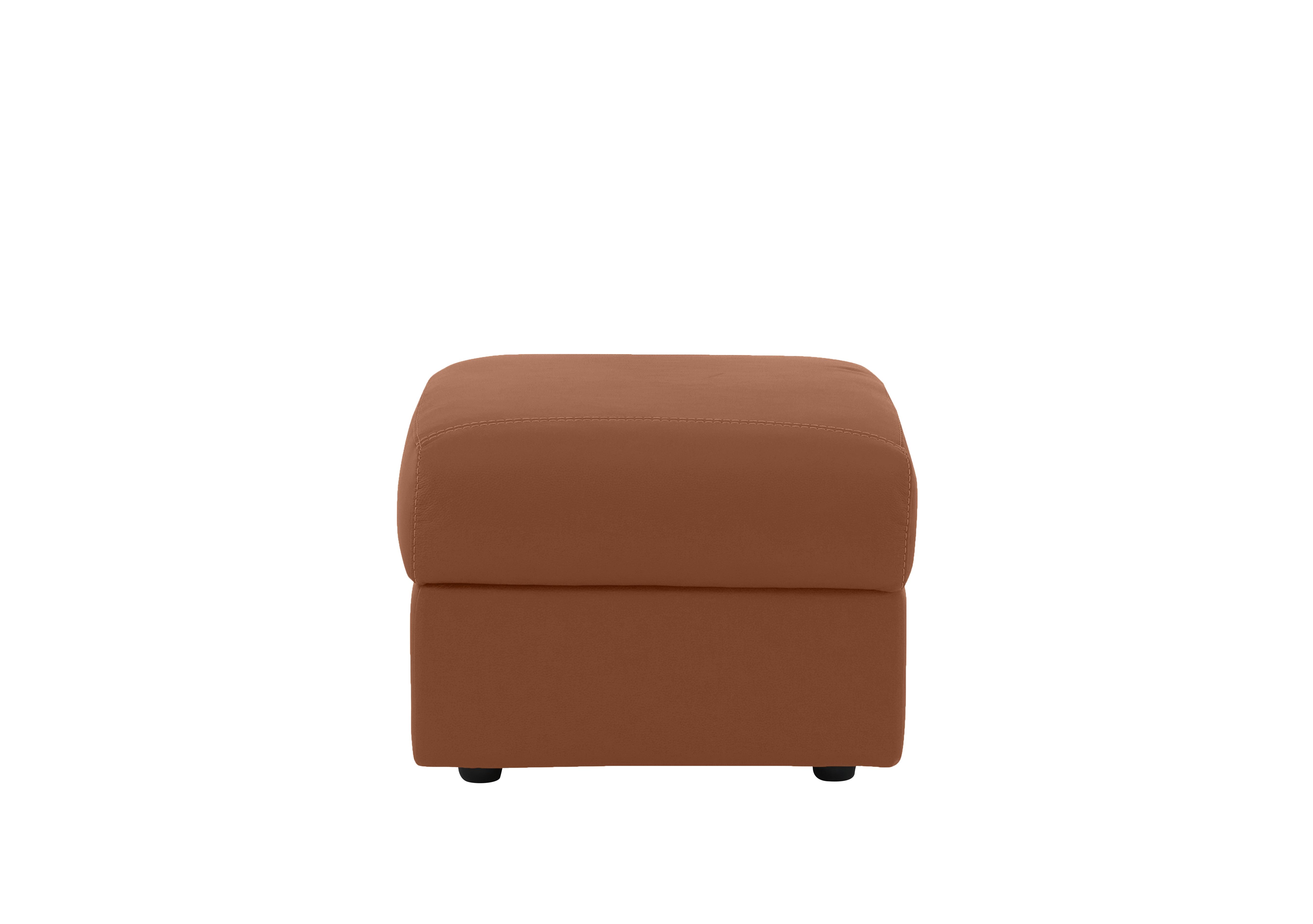 Pepino Leather Storage Footstool in 363 Torello Cognac on Furniture Village