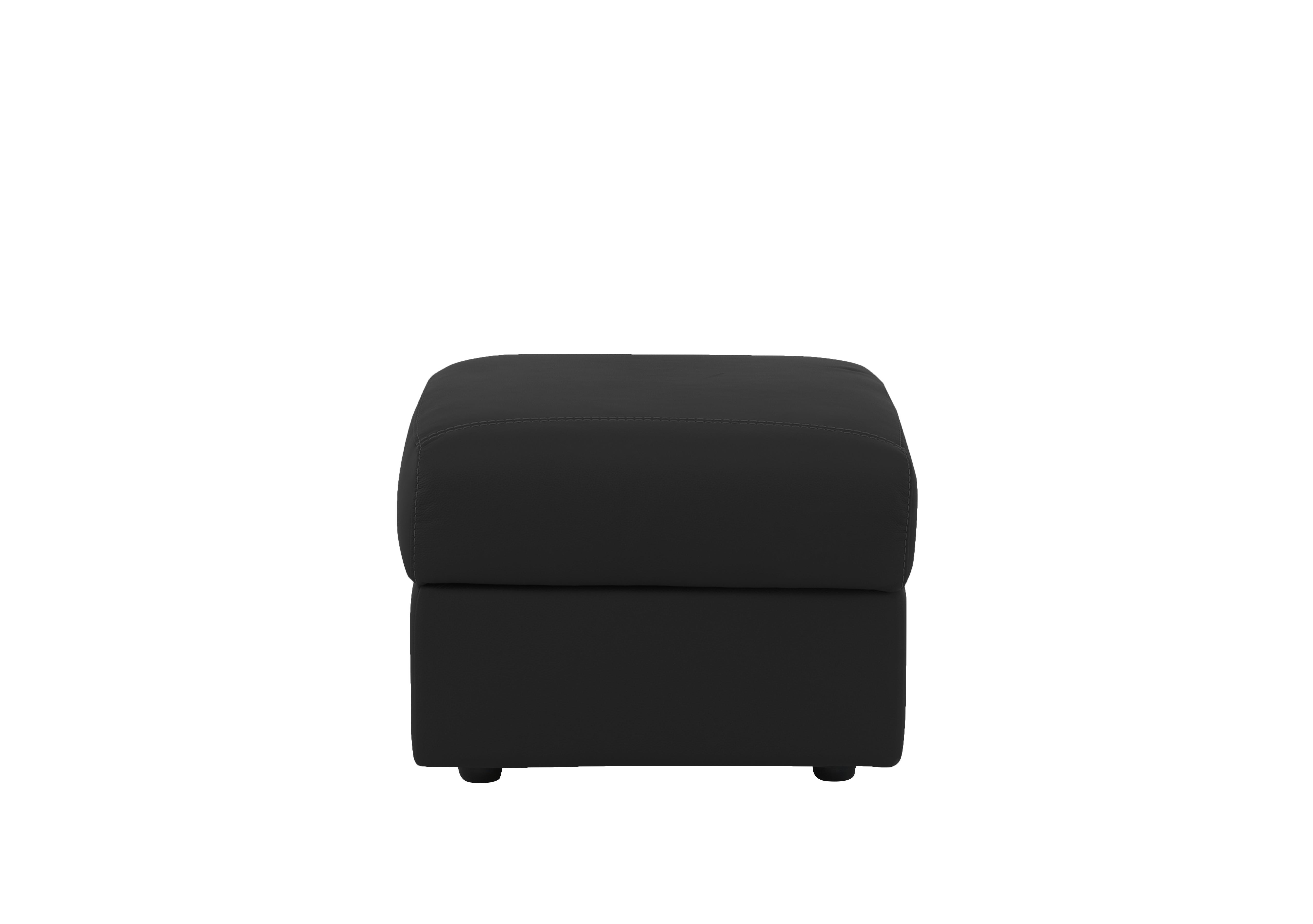 Pepino Leather Storage Footstool in 71 Torello Nero on Furniture Village