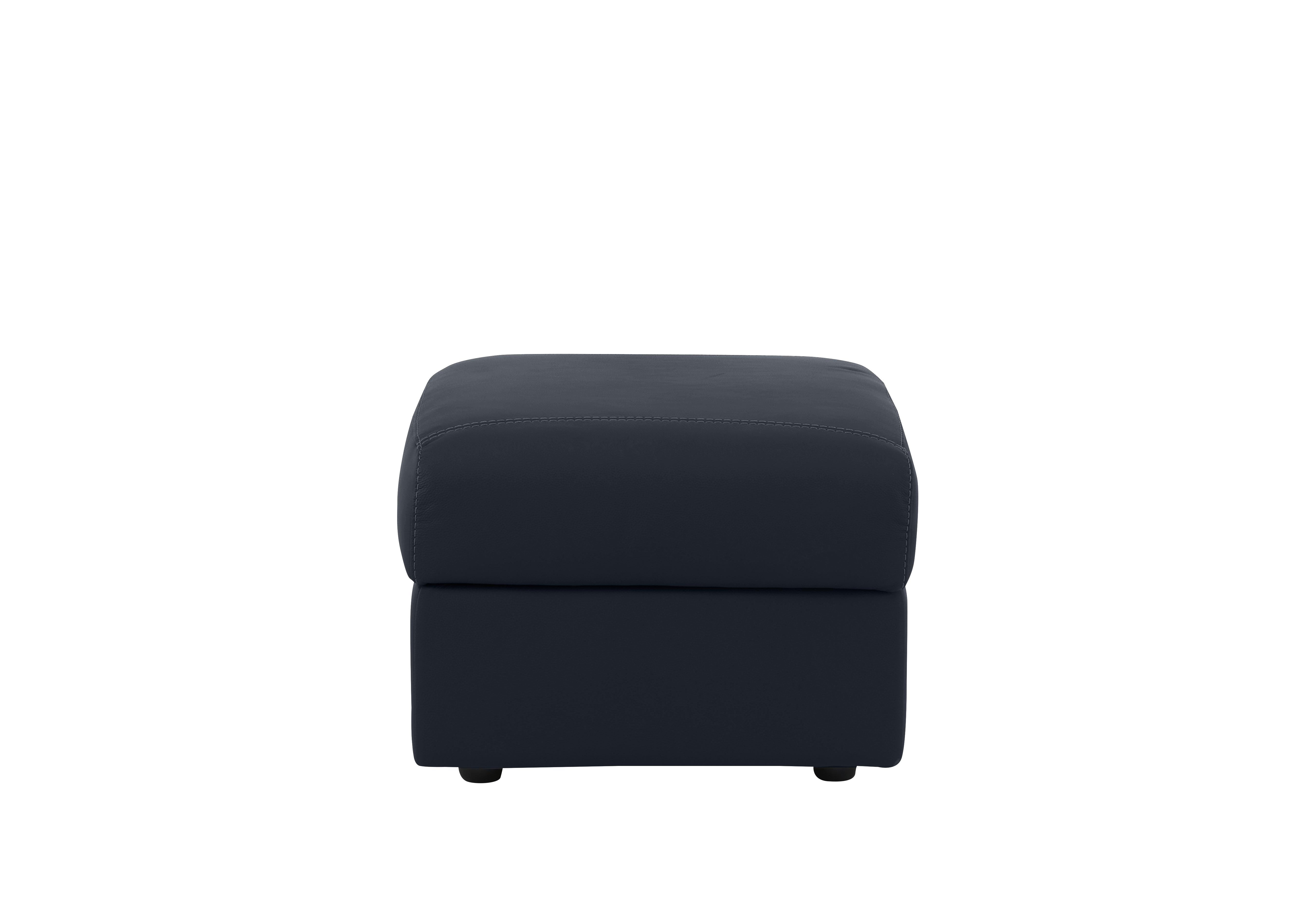 Pepino Leather Storage Footstool in 81 Torello Blu on Furniture Village