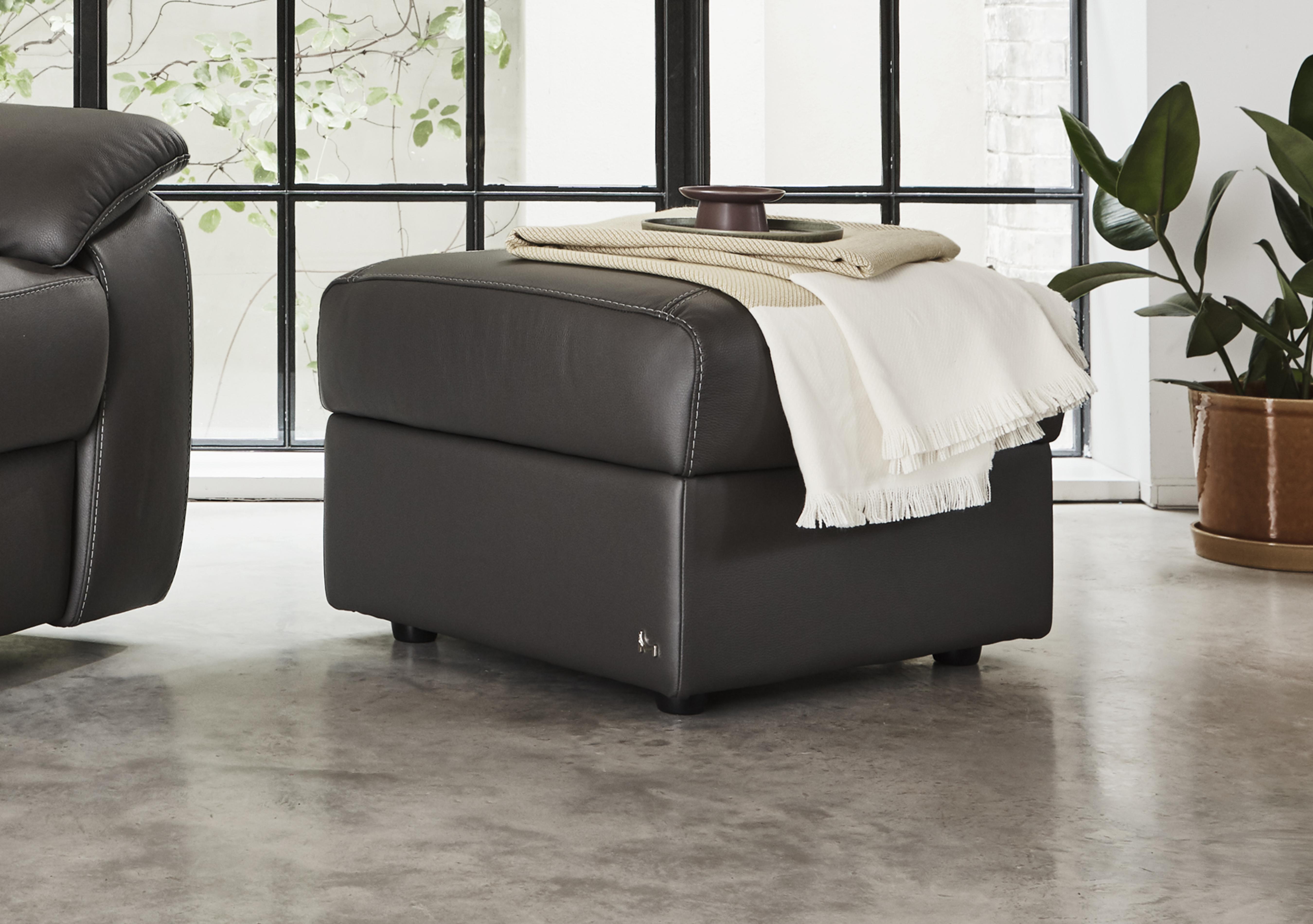 Pepino Leather Storage Footstool in  on Furniture Village