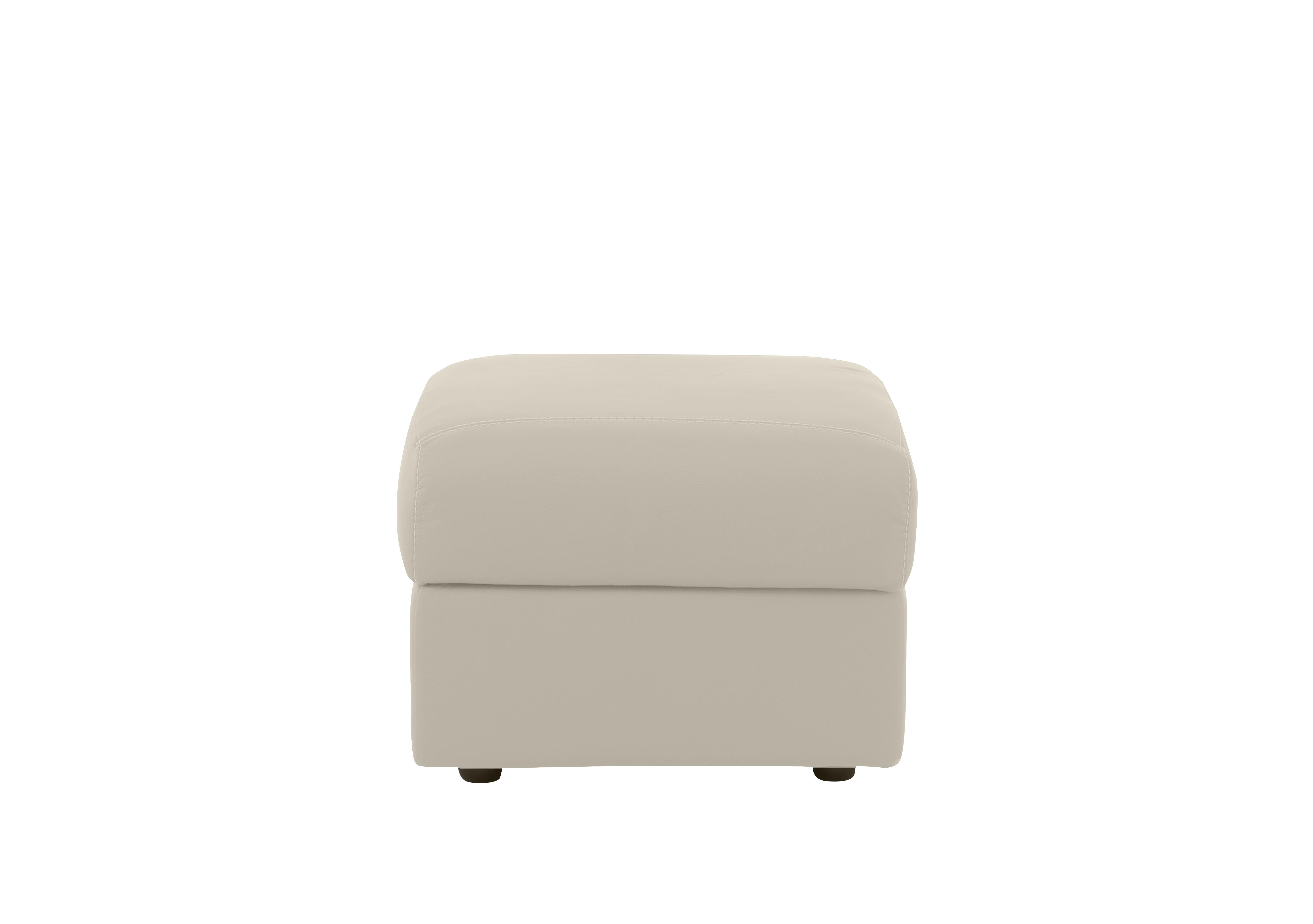 Pepino Leather Storage Footstool in Torello 371 Ice on Furniture Village