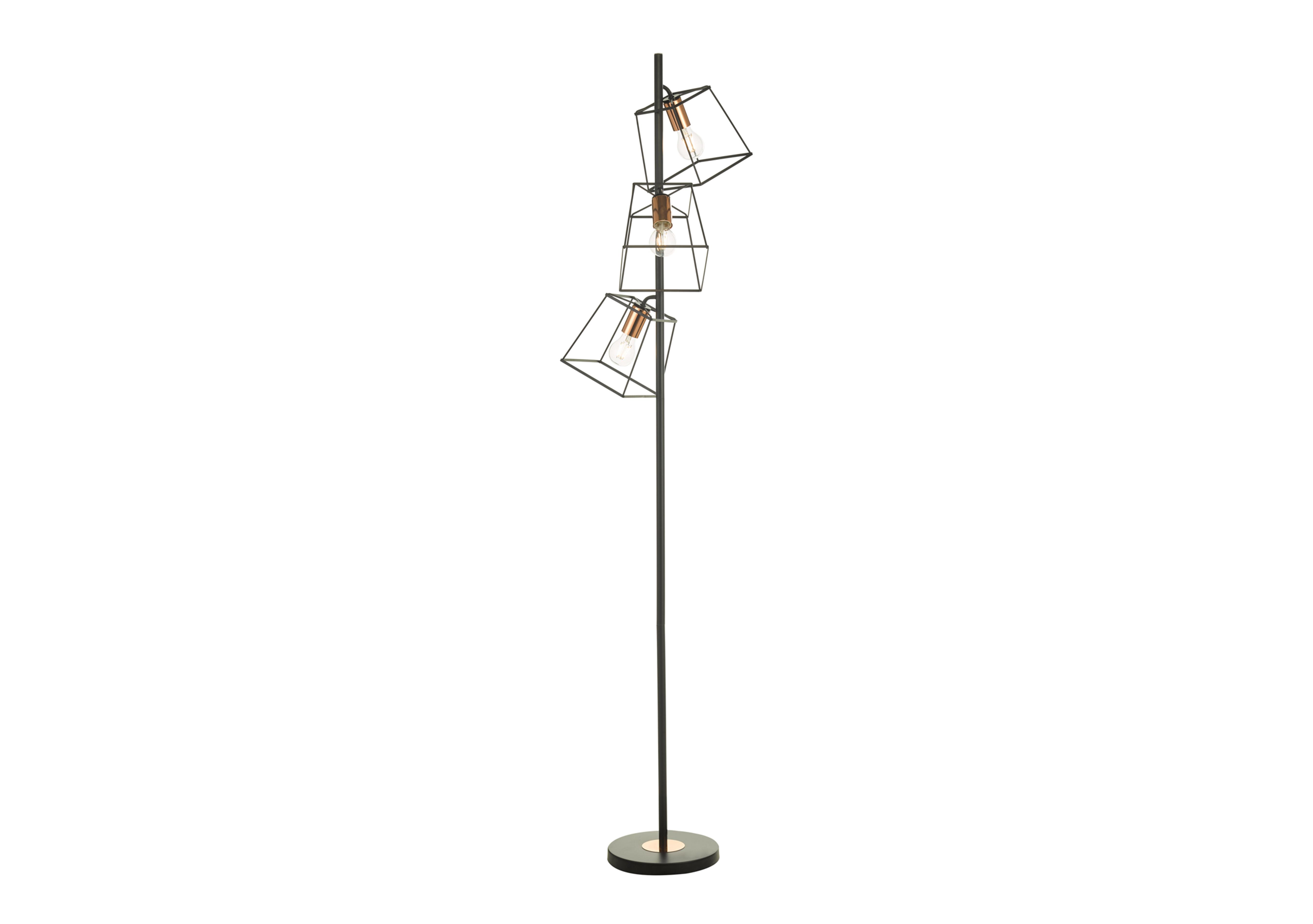 Tower 3 Light Floor Lamp in Black on Furniture Village