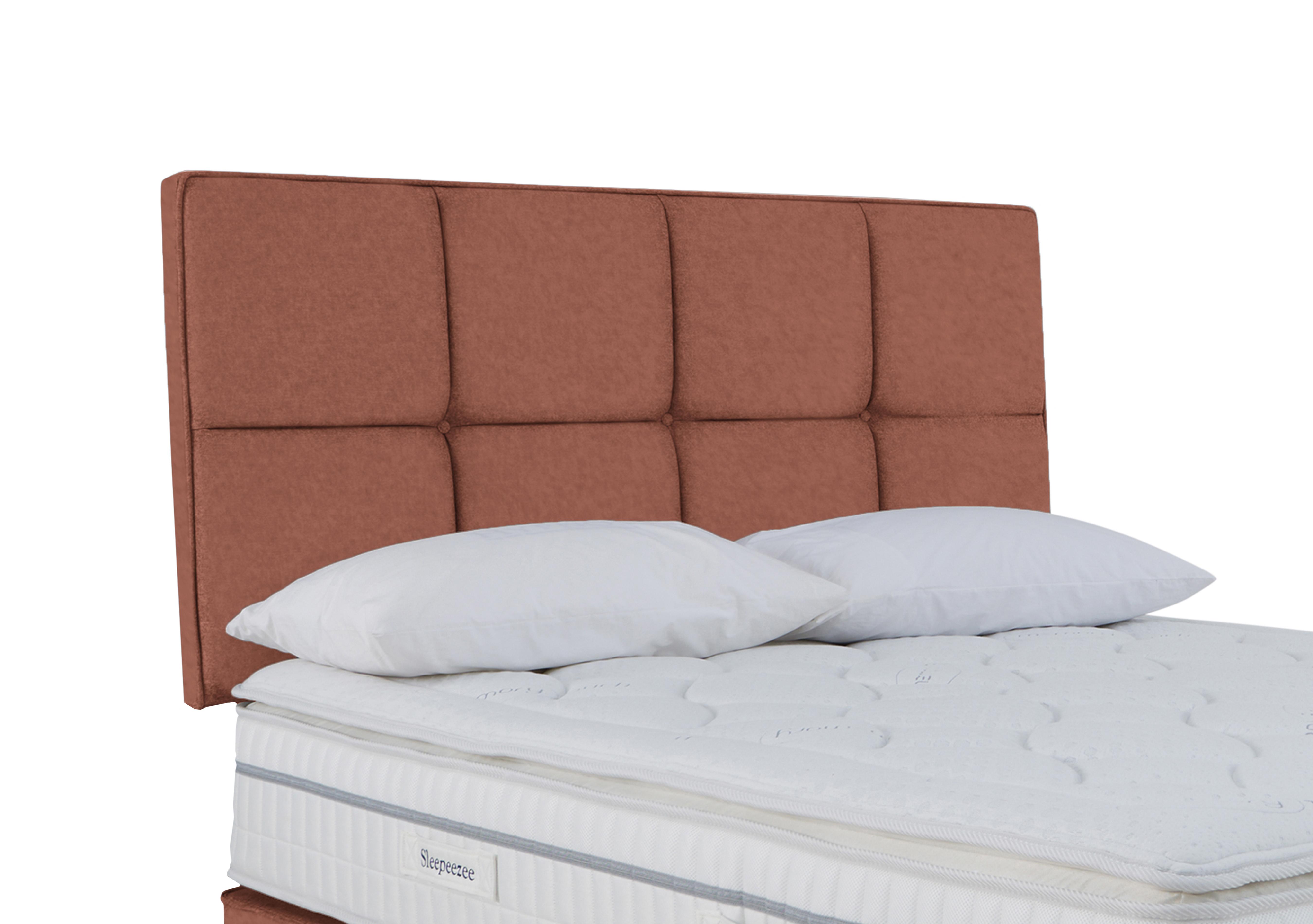 Dalmore Strutted Headboard in Joshua Burnt Orange on Furniture Village
