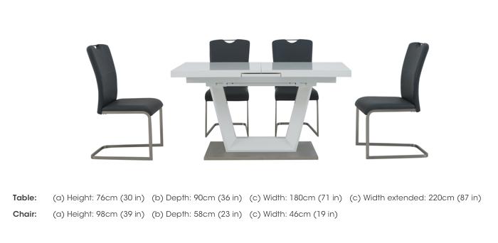 Bianco Large Extending Dining Table and 4 Chairs Dining Set in  on Furniture Village