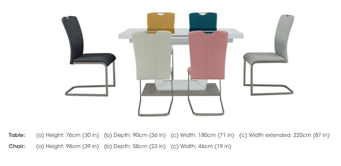 Bianco Large Extending Dining Table and 6 Chairs Dining Set in  on Furniture Village