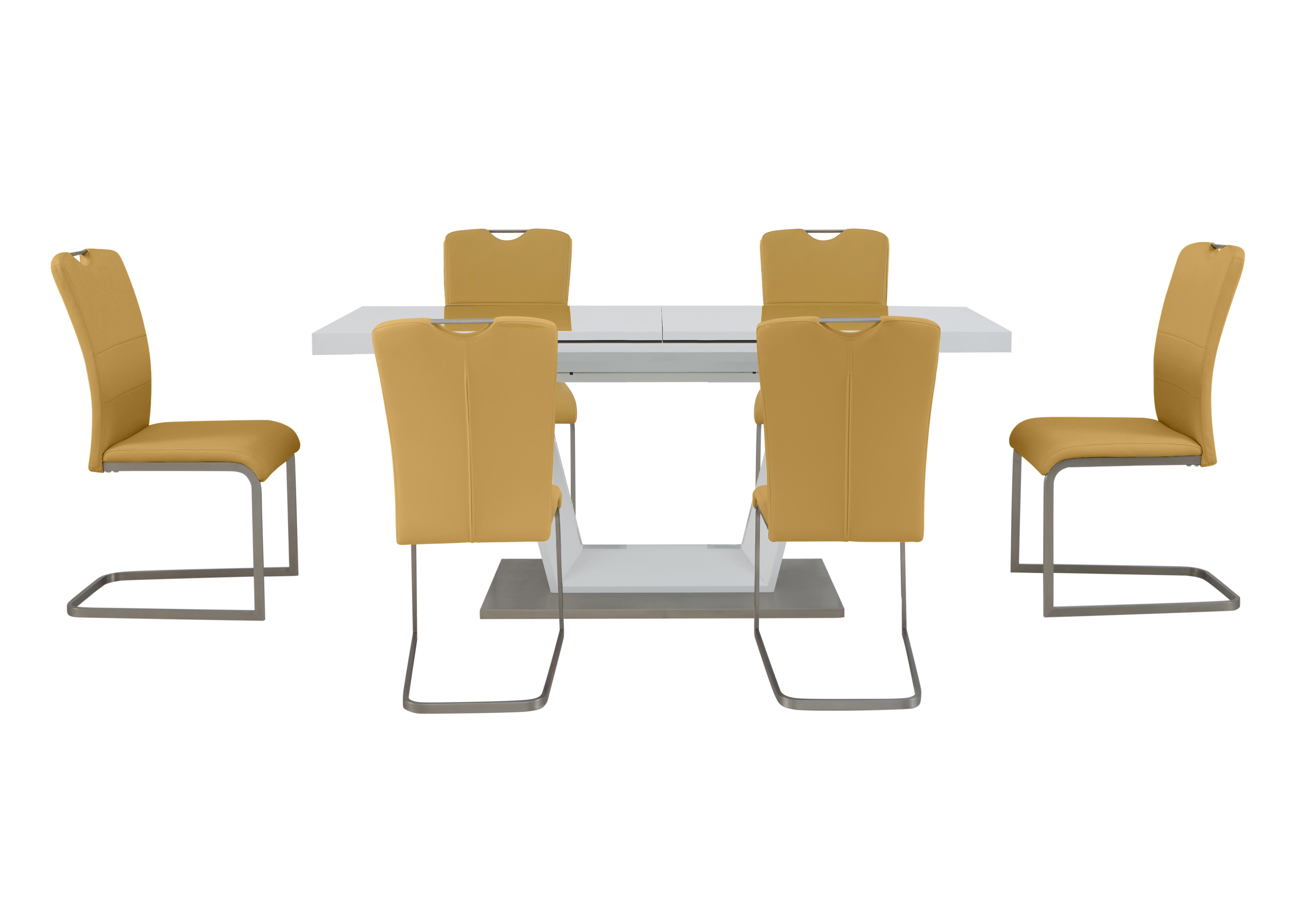 Bianco Large Extending Dining Table and 6 Chairs Dining Set in Yellow on Furniture Village